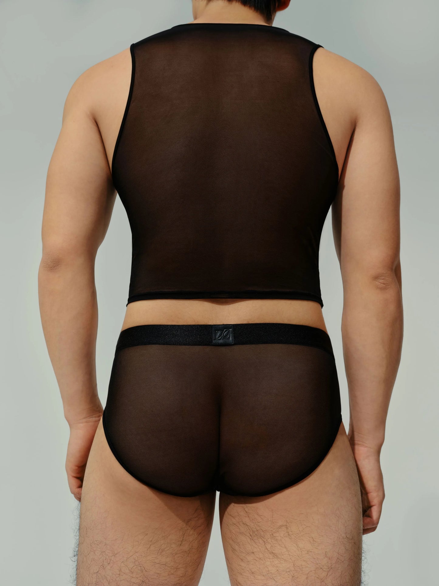 Brown Black Mesh Brief Gift Bag