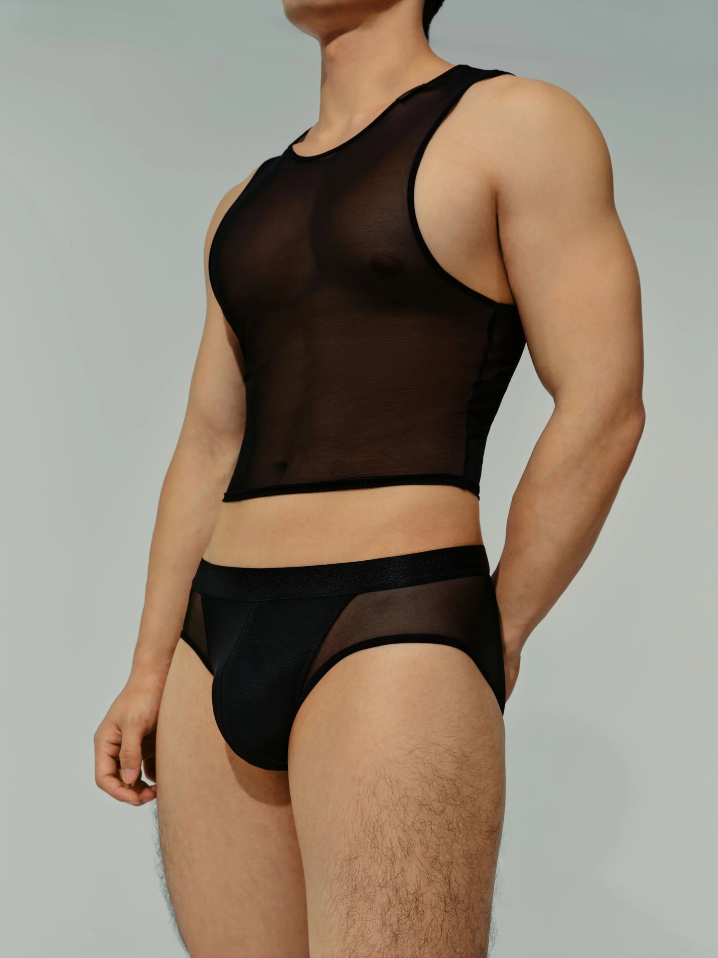 Brown Black Mesh Brief Gift Bag