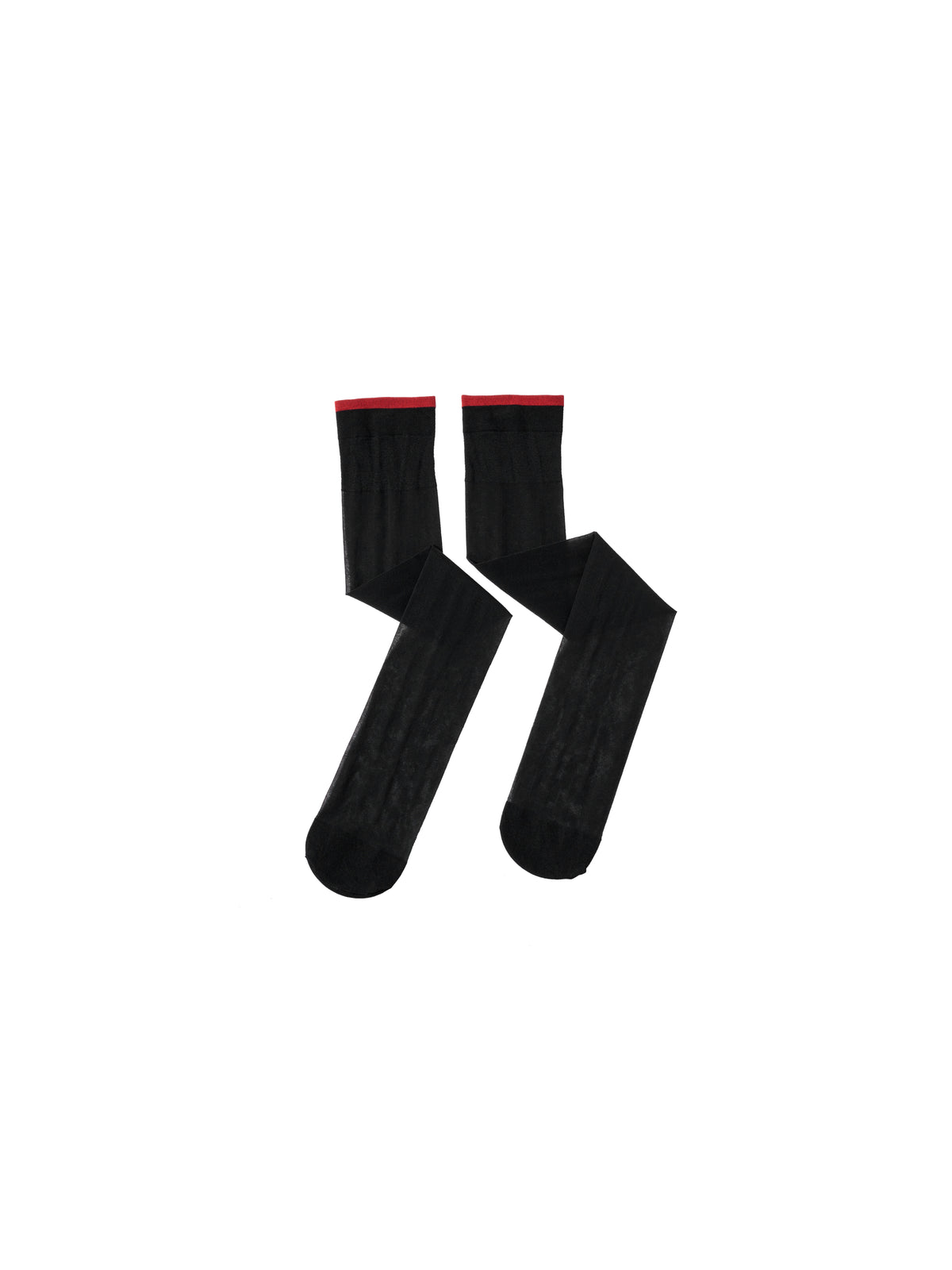 Black-Red Colorblock Over-calf Socks
