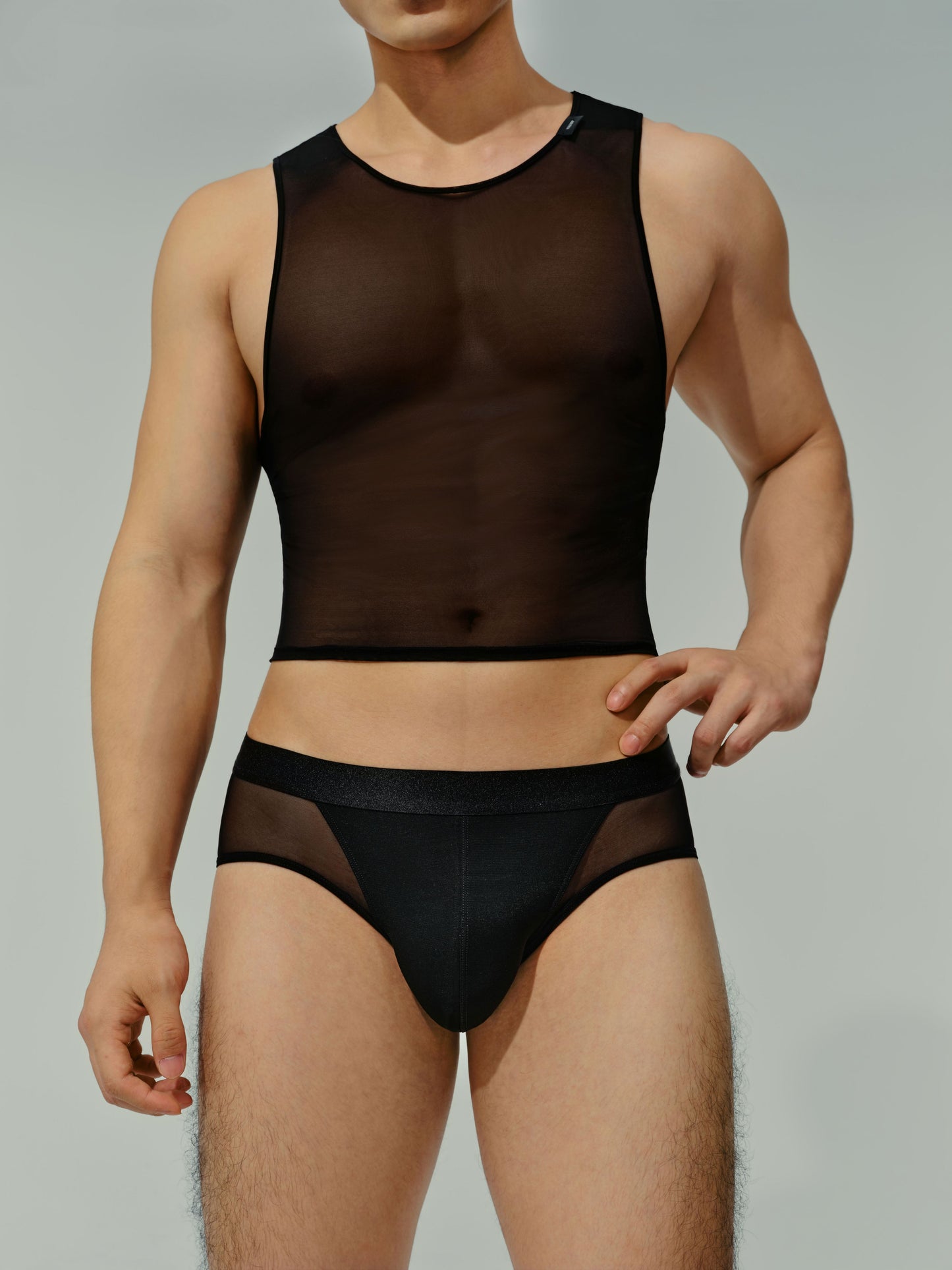 Black Short Mesh Vest