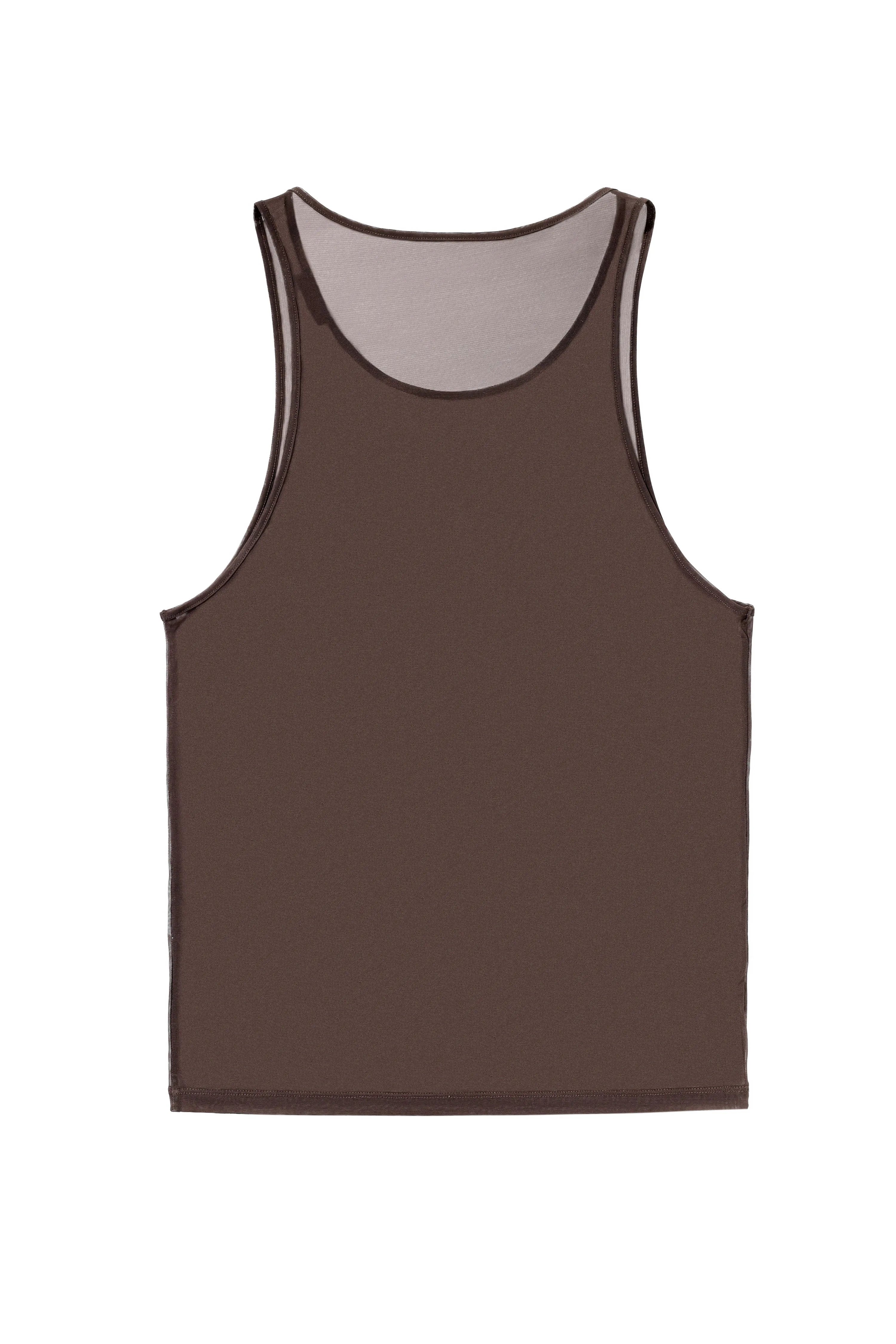 Brown Long Mesh Vest