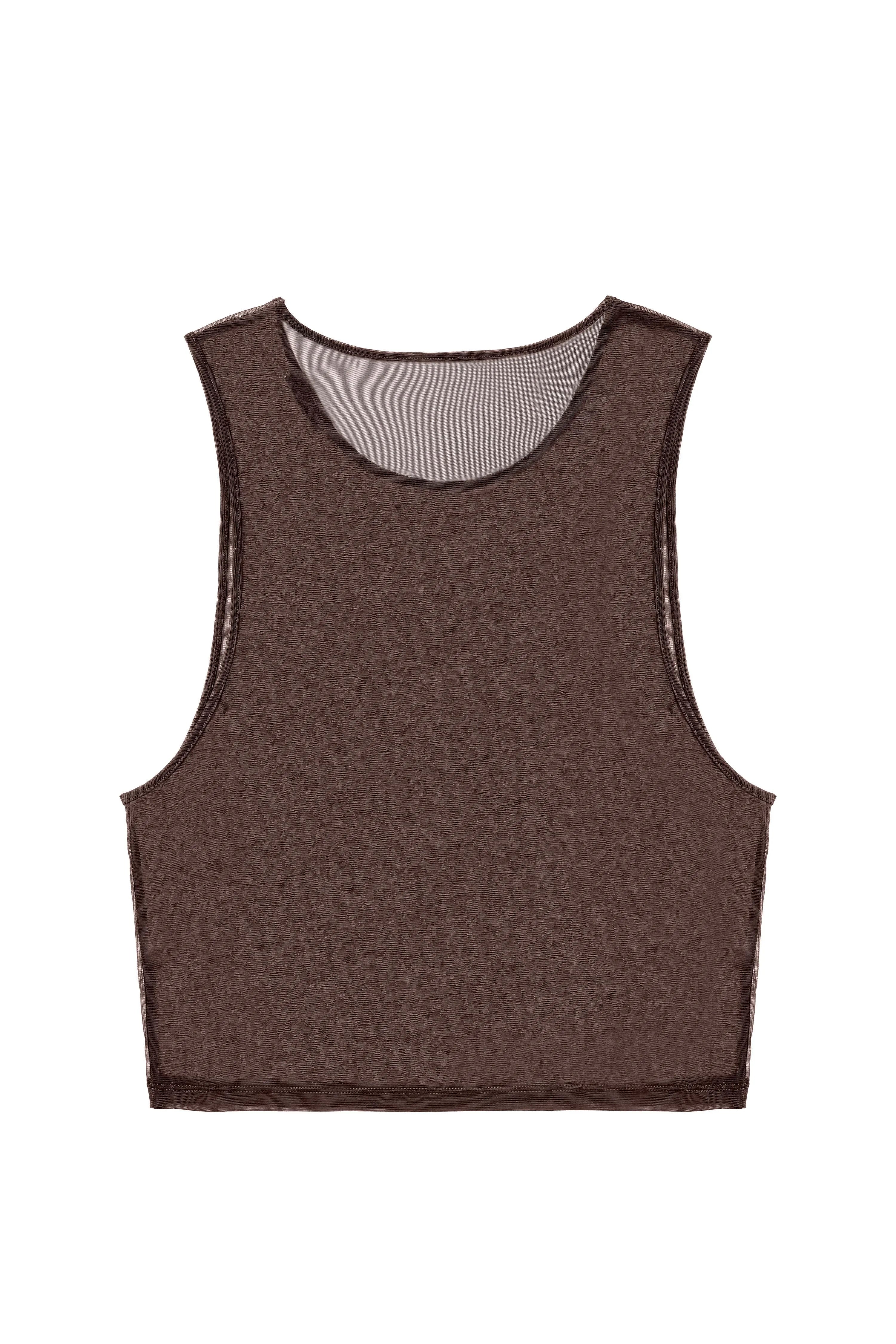 Brown Short Mesh Vest