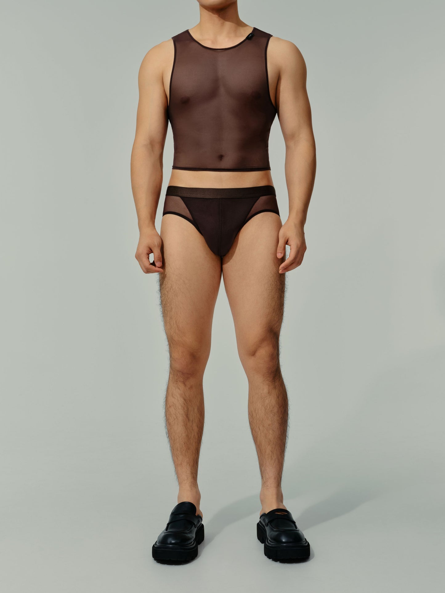 Brown Black Mesh Brief Gift Bag