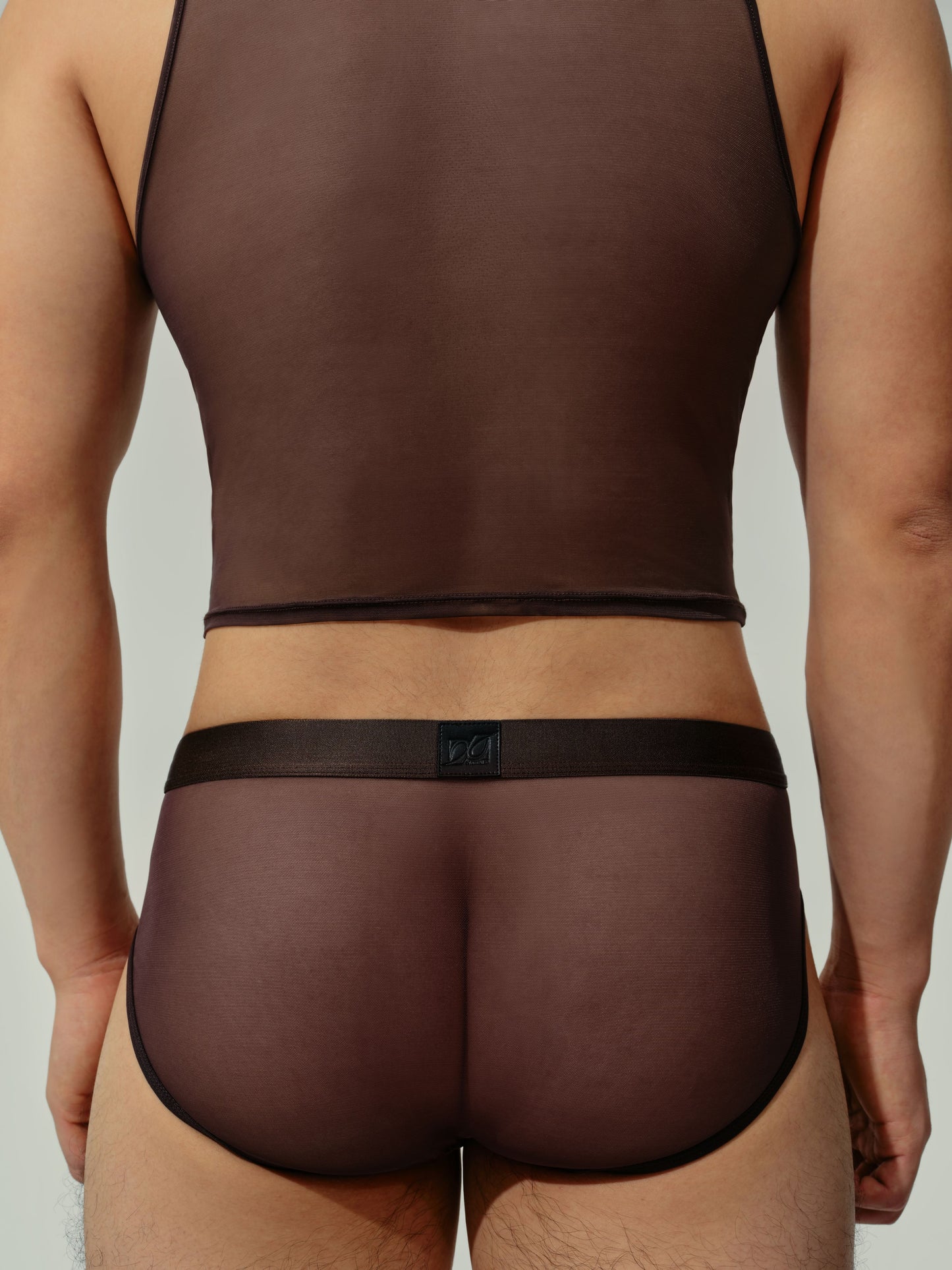 Brown Black Mesh Brief Gift Bag