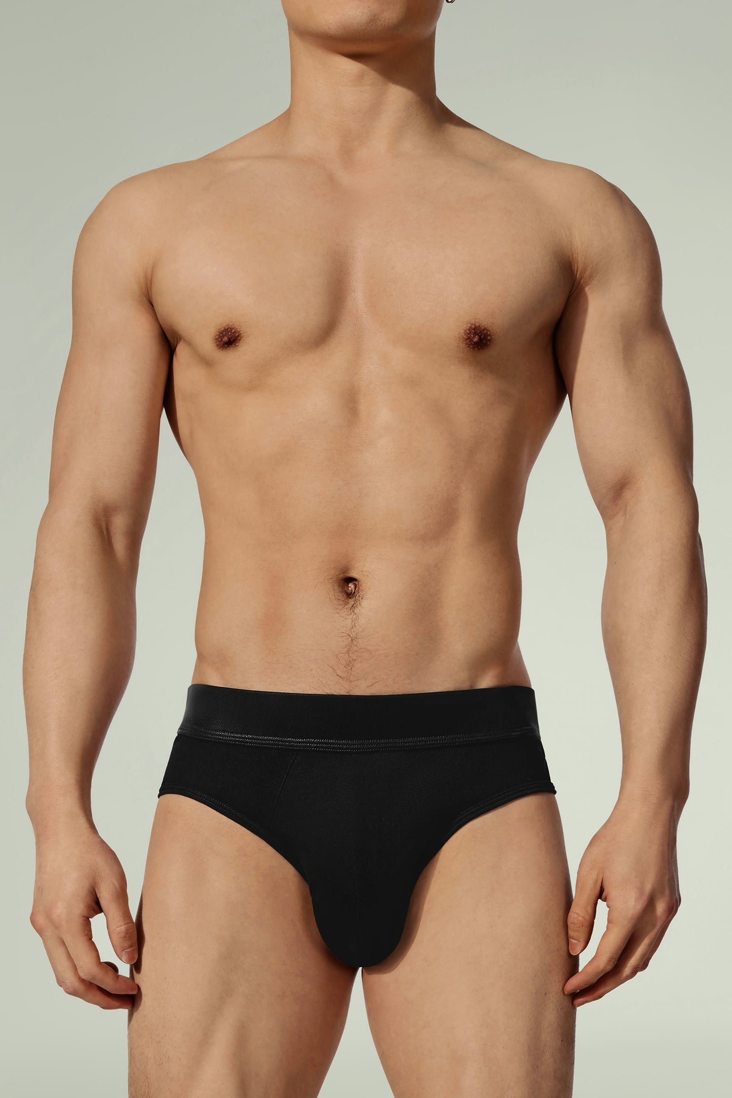 Buckle Brief & Dual-Band Joggers & Mesh Panel Sport Long Sleeve Black