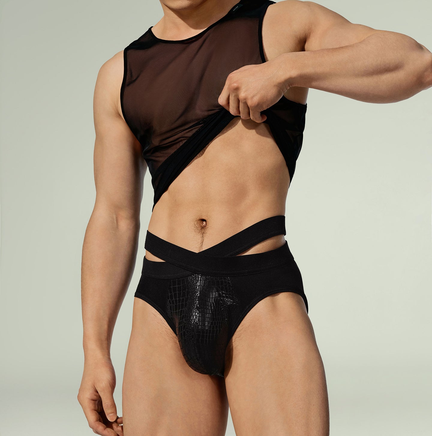 Croc Embossed Brief