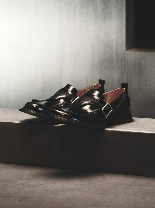 Crook Metal Buckle Loafer Derby