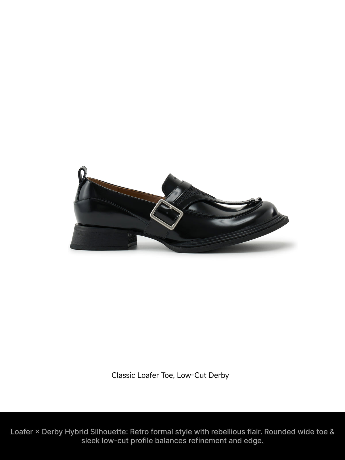 Crook Metal Buckle Loafer Derby