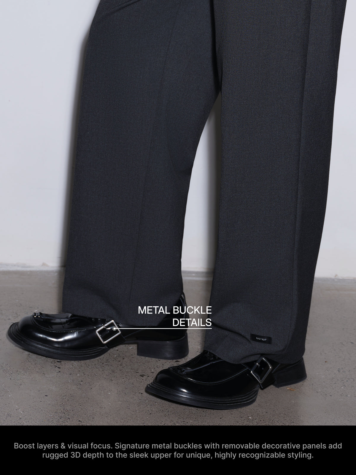 Crook Metal Buckle Loafer Derby