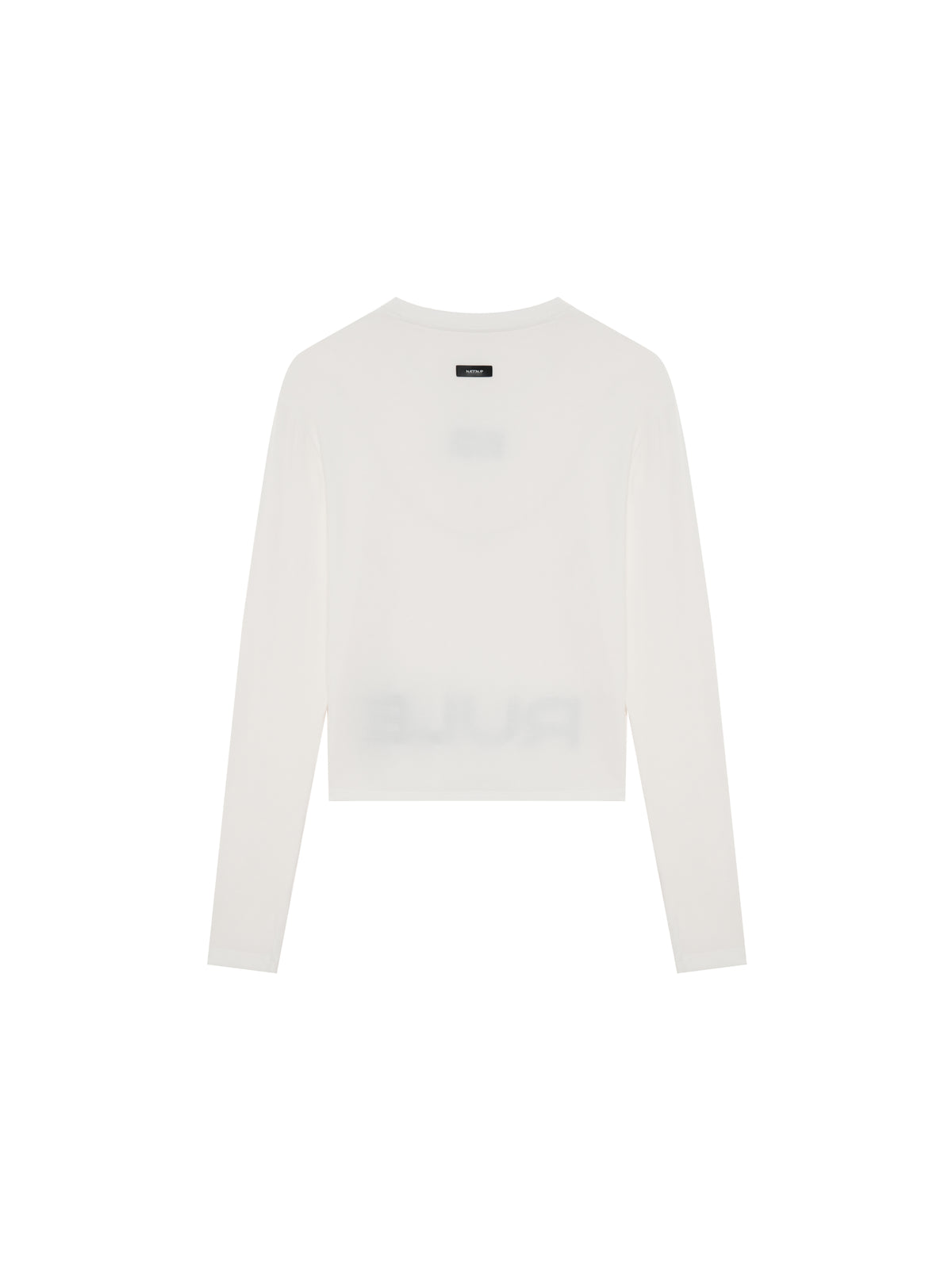 Cropped Slogan Long Sleeve Top — image 3