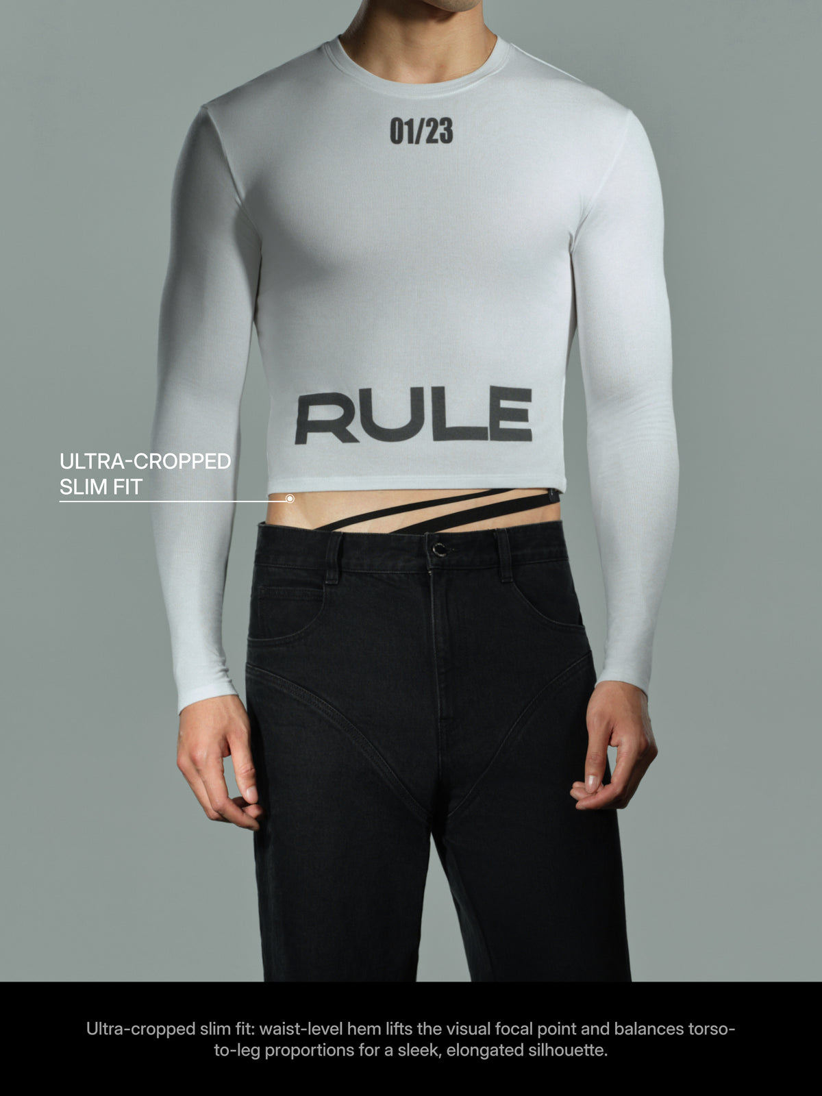 Cropped Slogan Long Sleeve Top — image 6