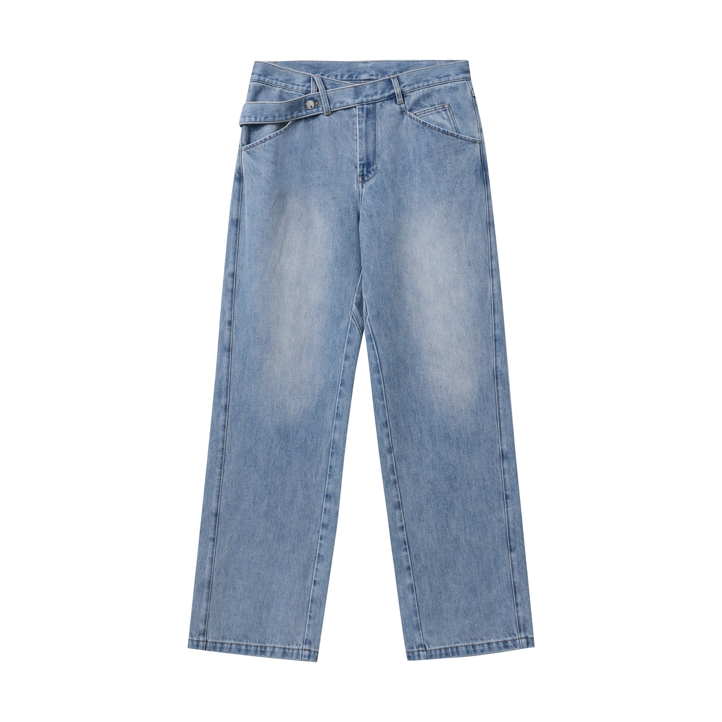 Cross-Front Waist Denim Trouser