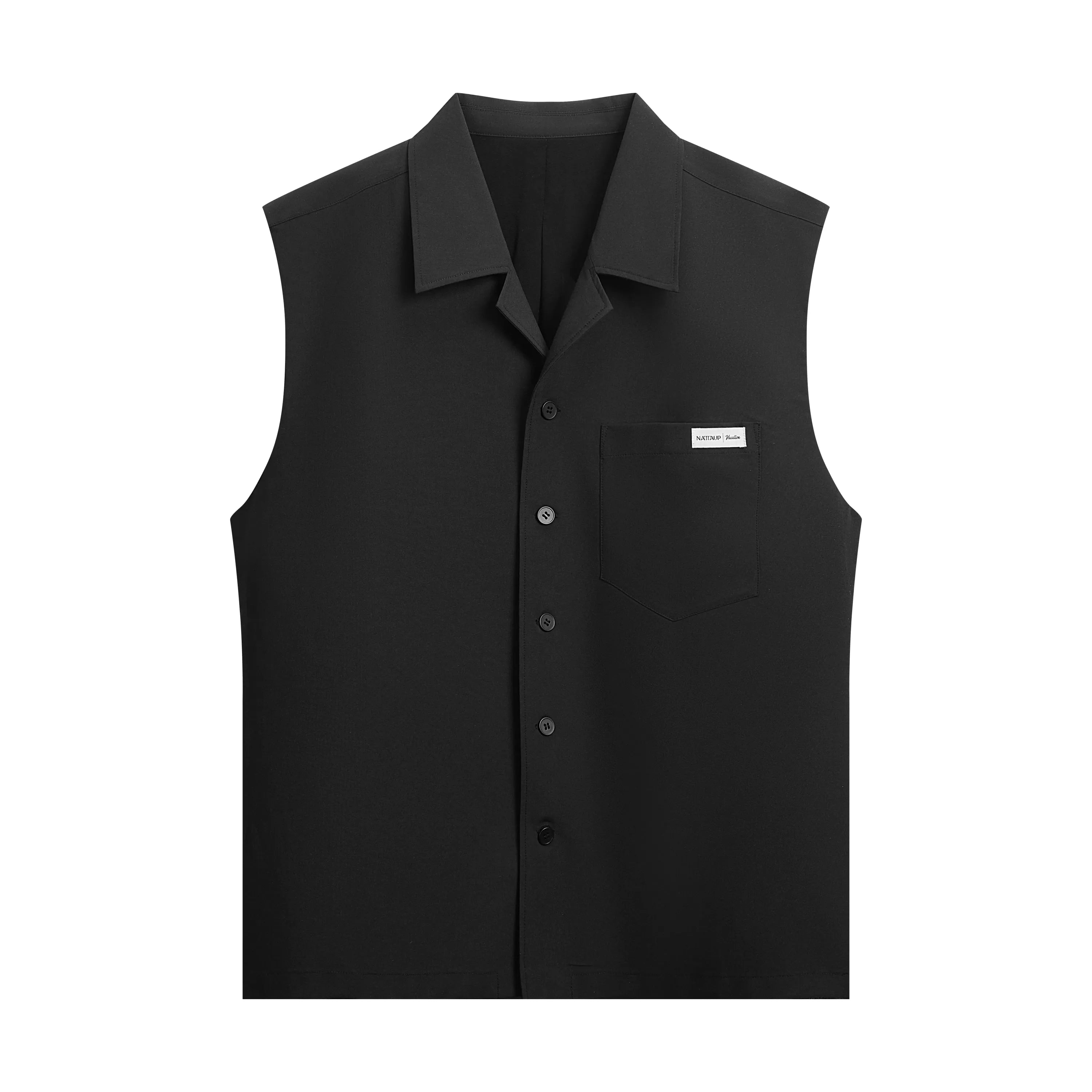 Cuban Collar Shirt Vest