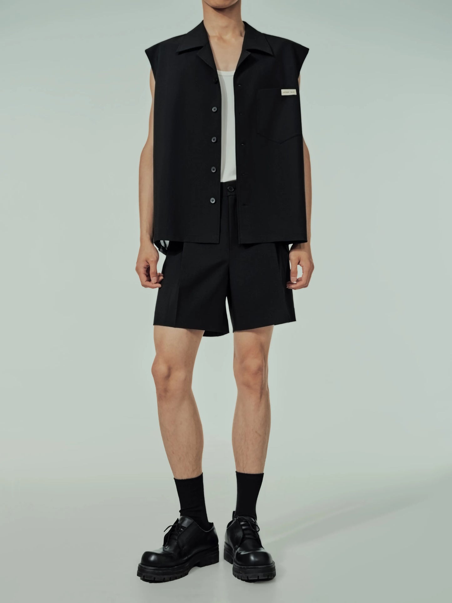 Cuban Collar Shirt Vest