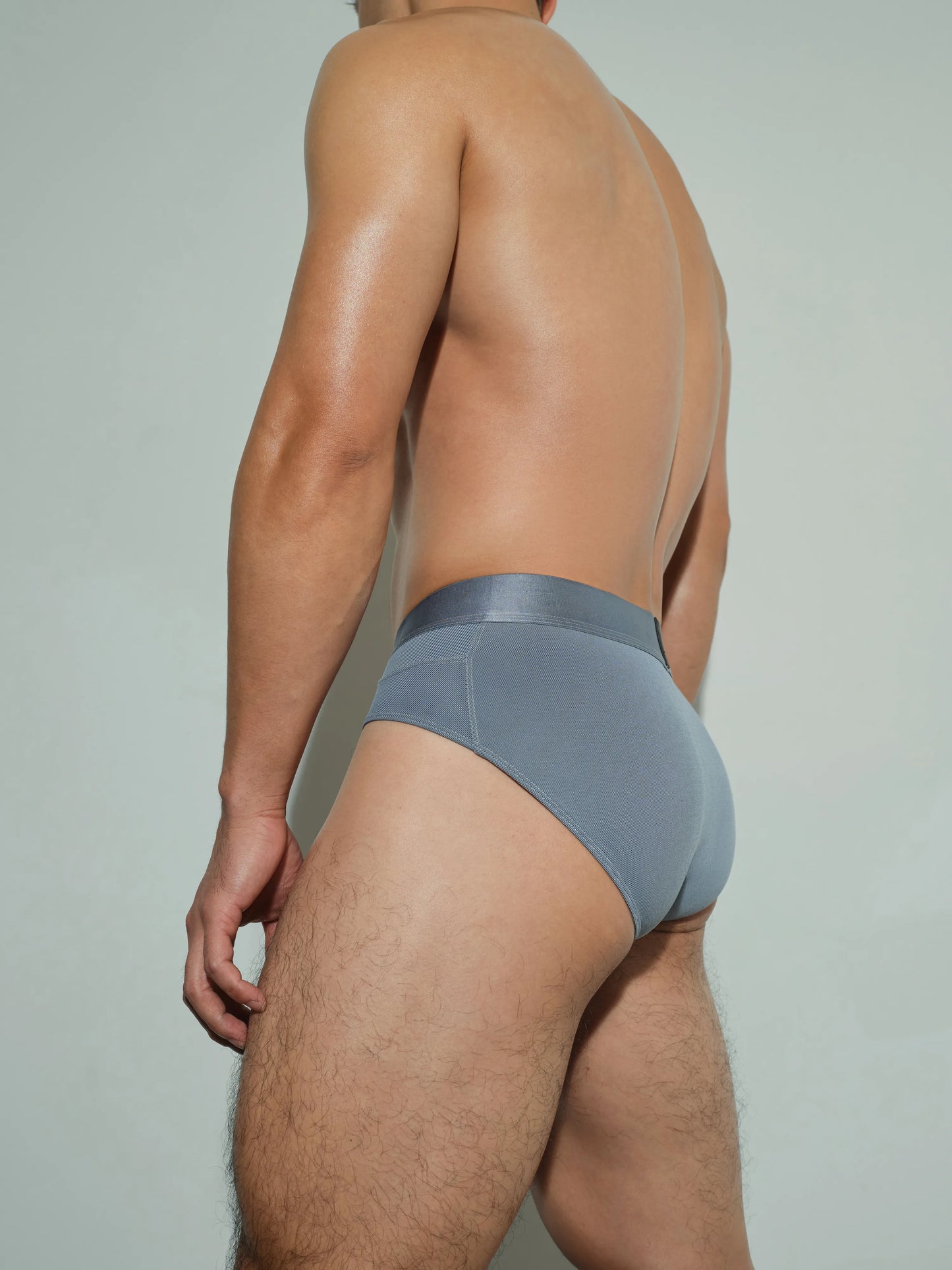 Denim Brief White Blue