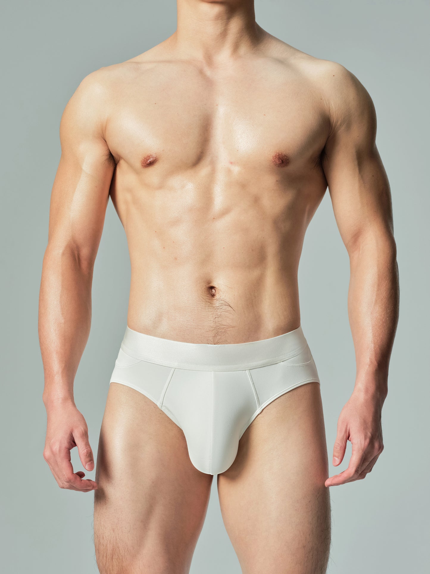 Denim Brief White Blue