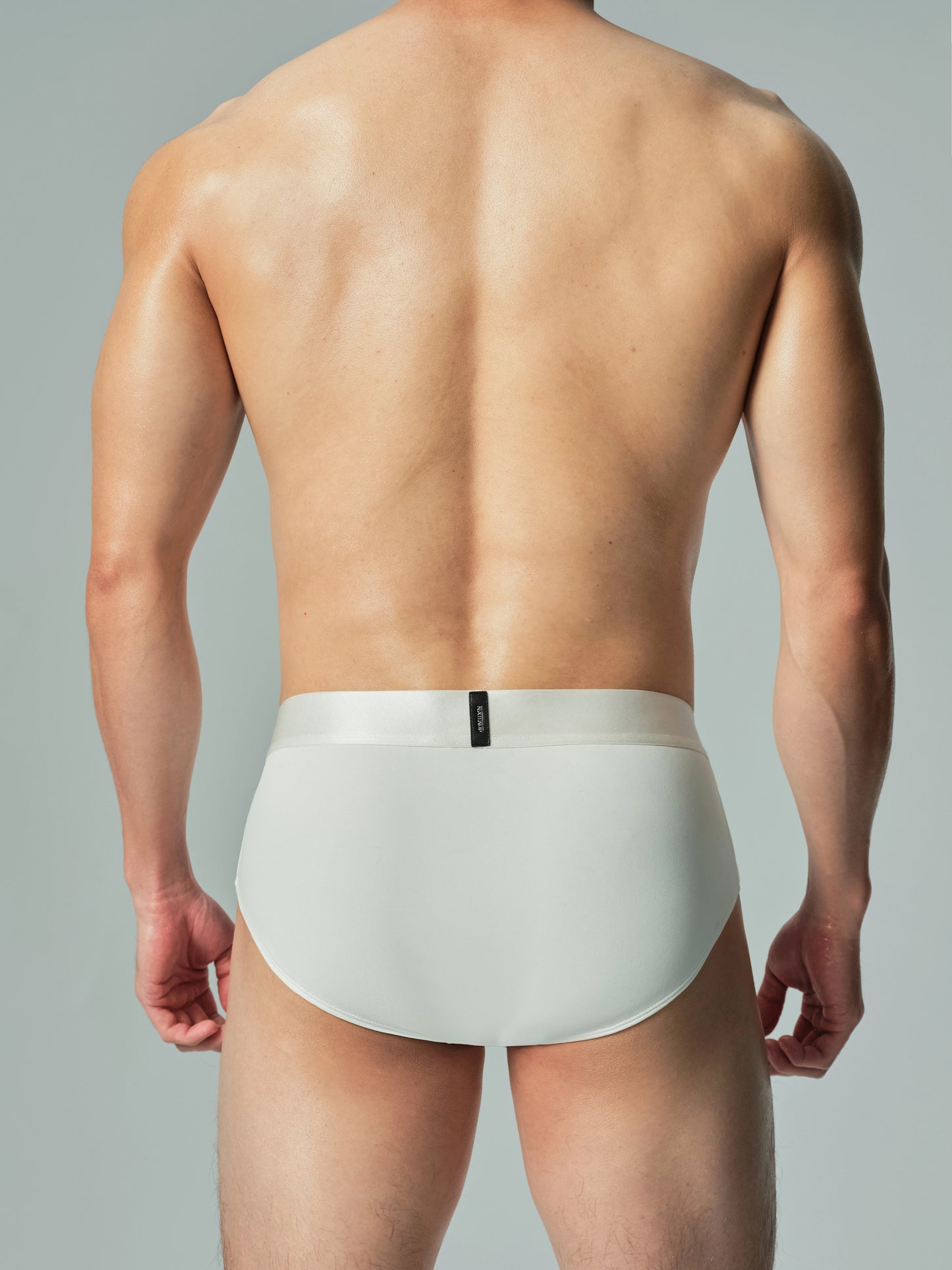 Denim Brief White Blue