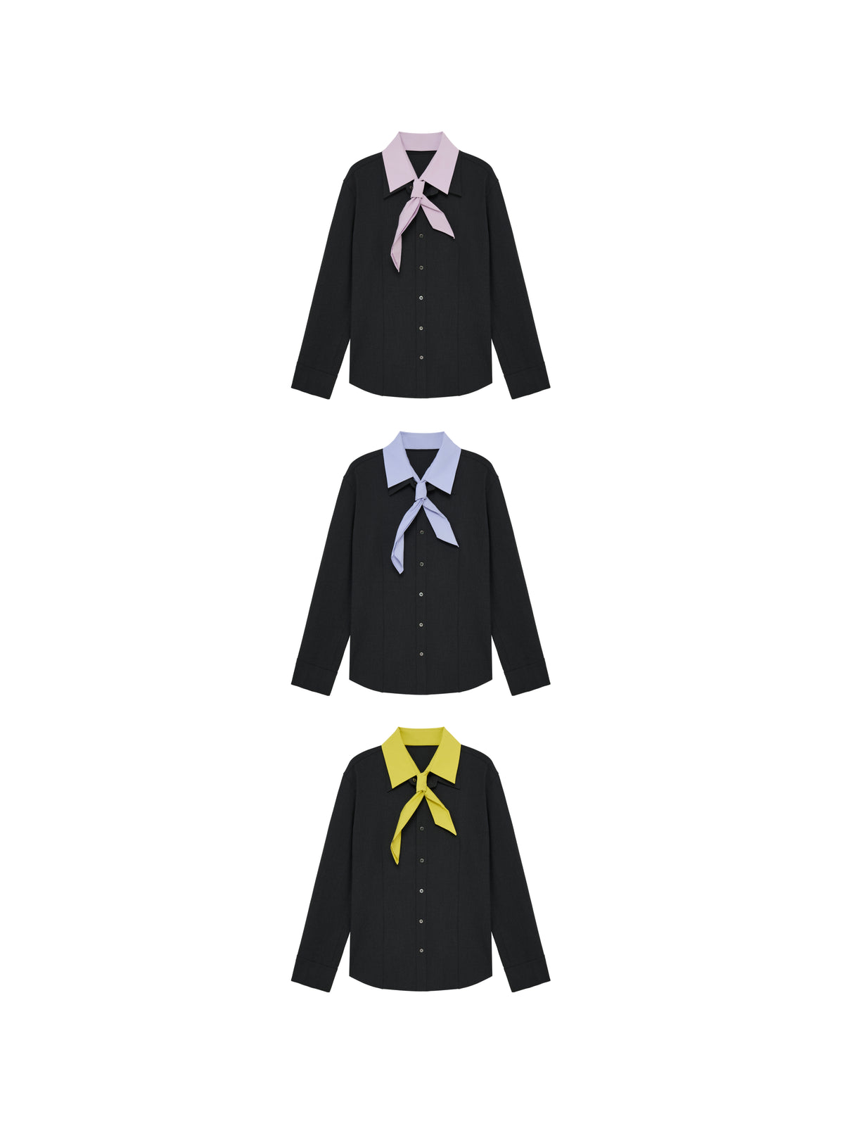 Detachable Collar Long Sleeve Shirt