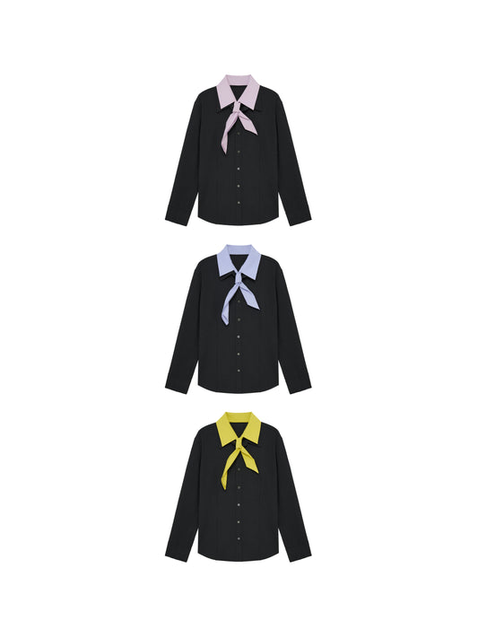 Detachable Collar Long Sleeve Shirt