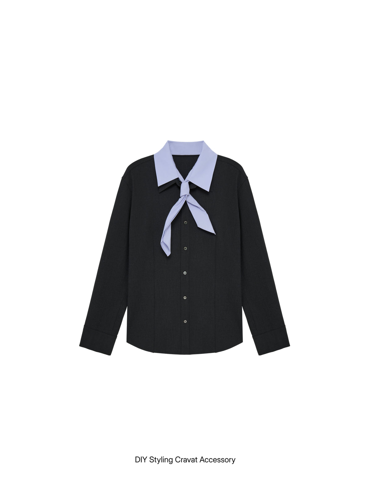 Detachable Collar Long Sleeve Shirt