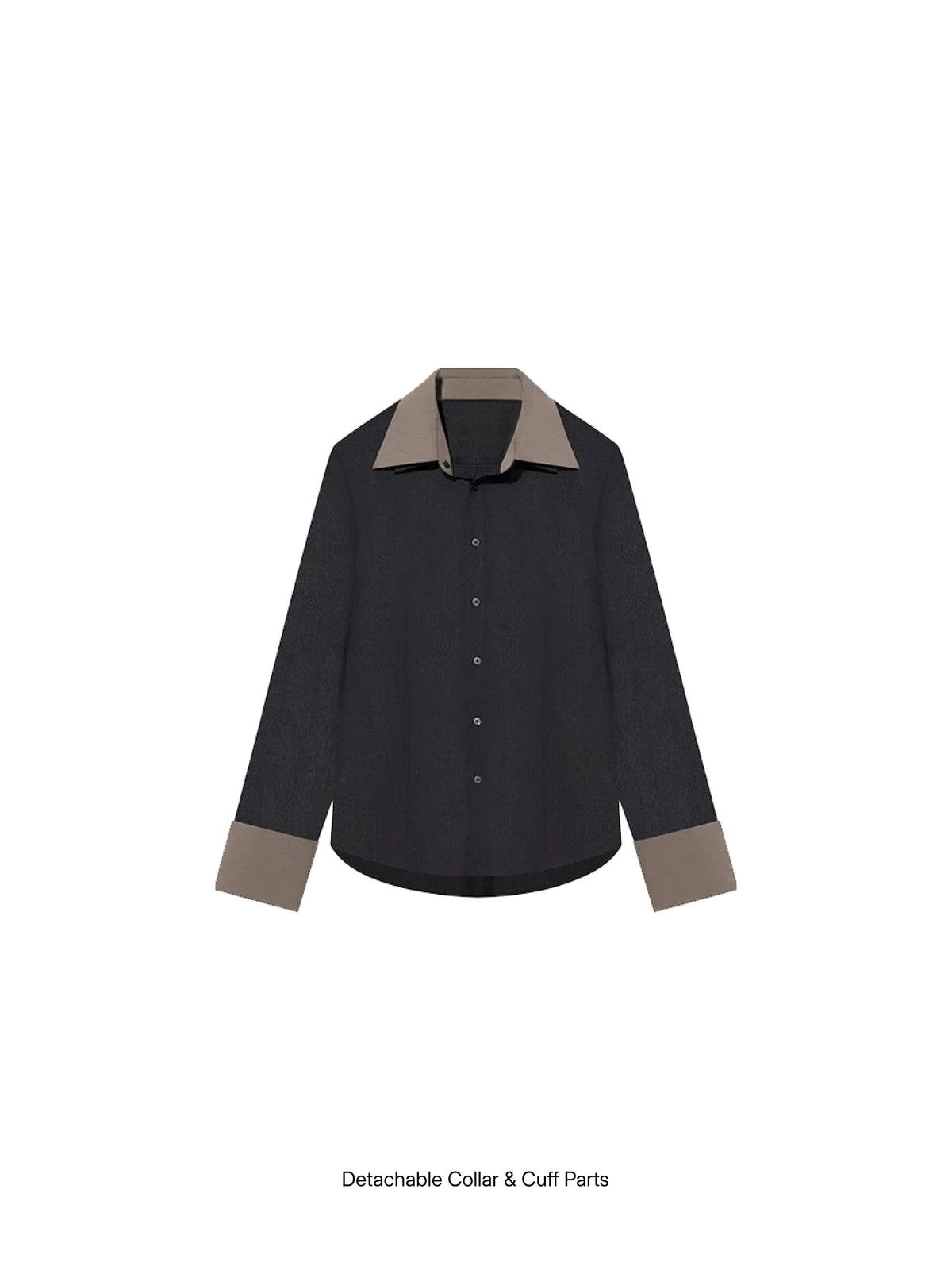 Detachable Collar Long Sleeve Shirt