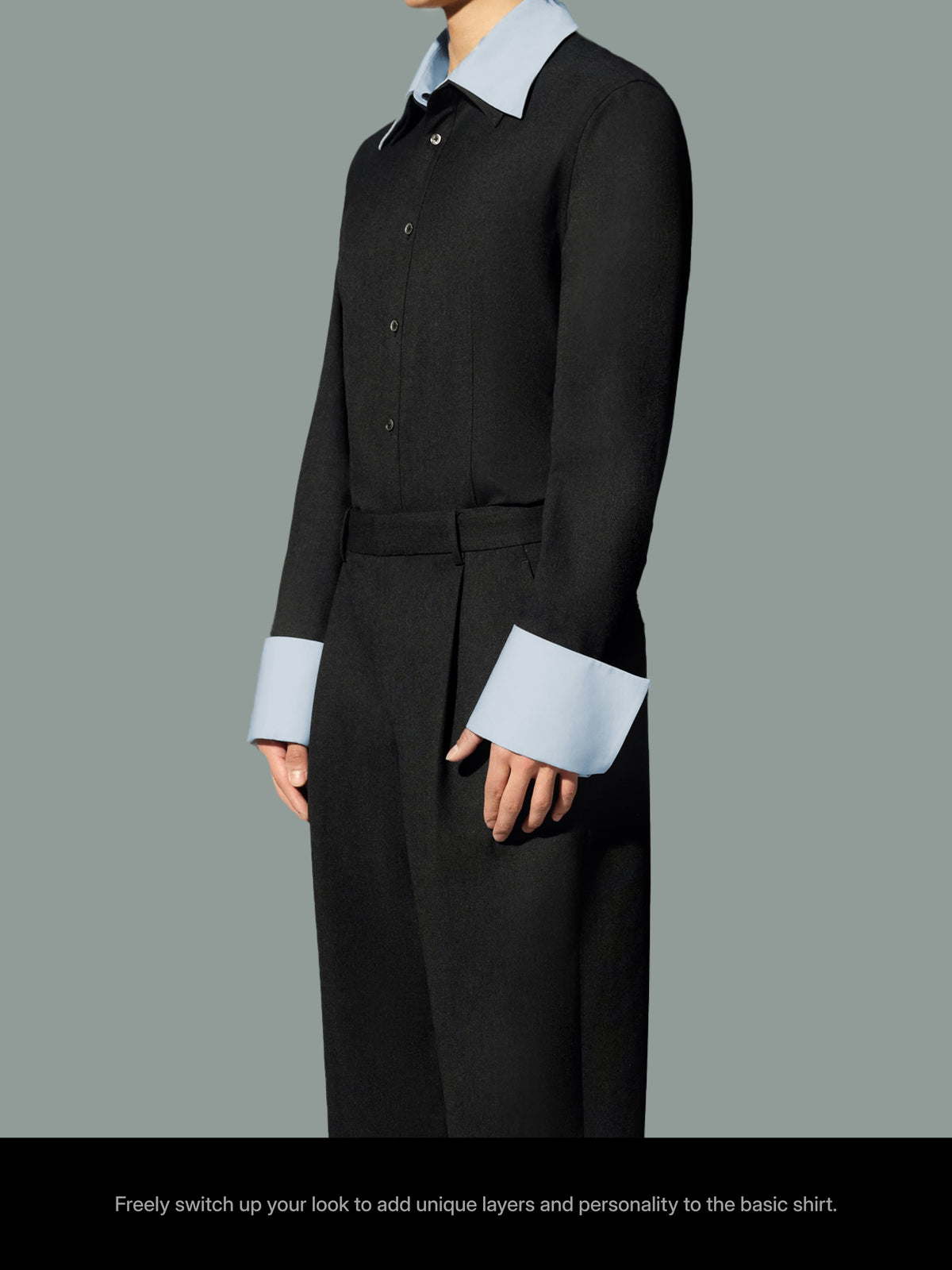 Detachable Collar Long Sleeve Shirt