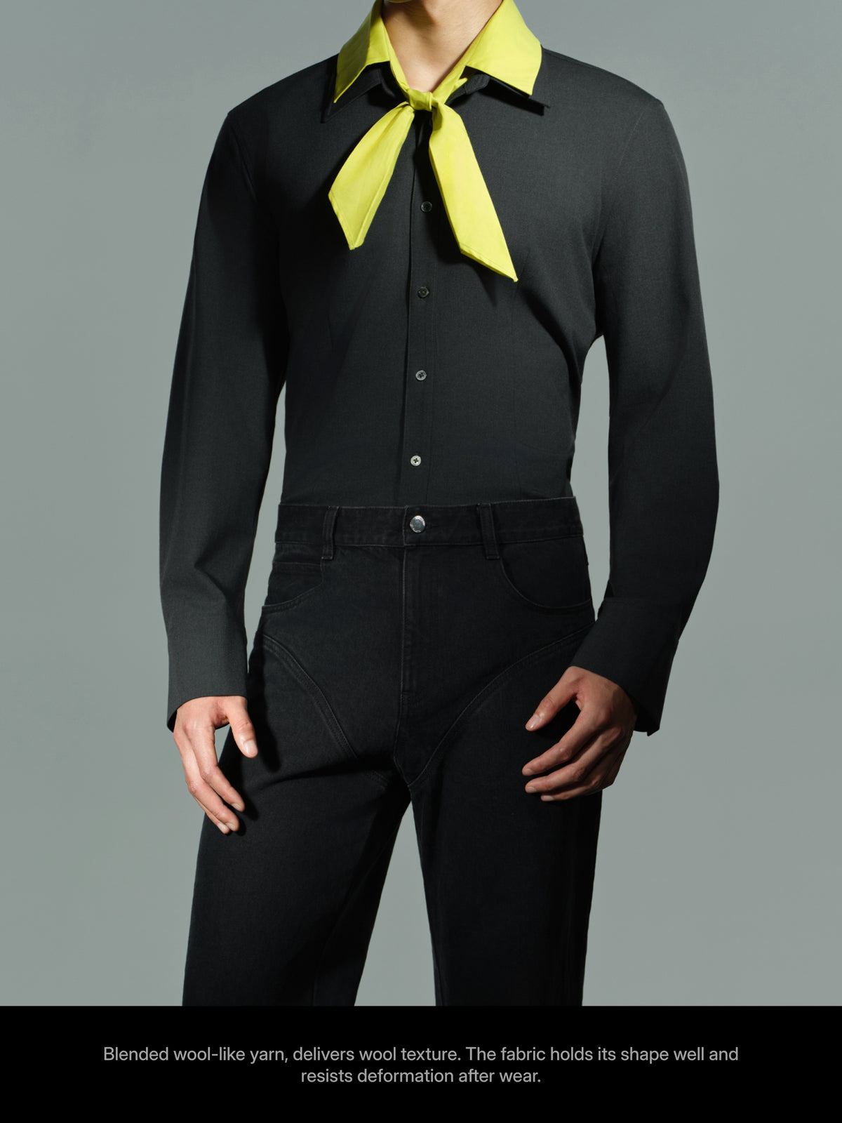 Detachable Collar Long Sleeve Shirt