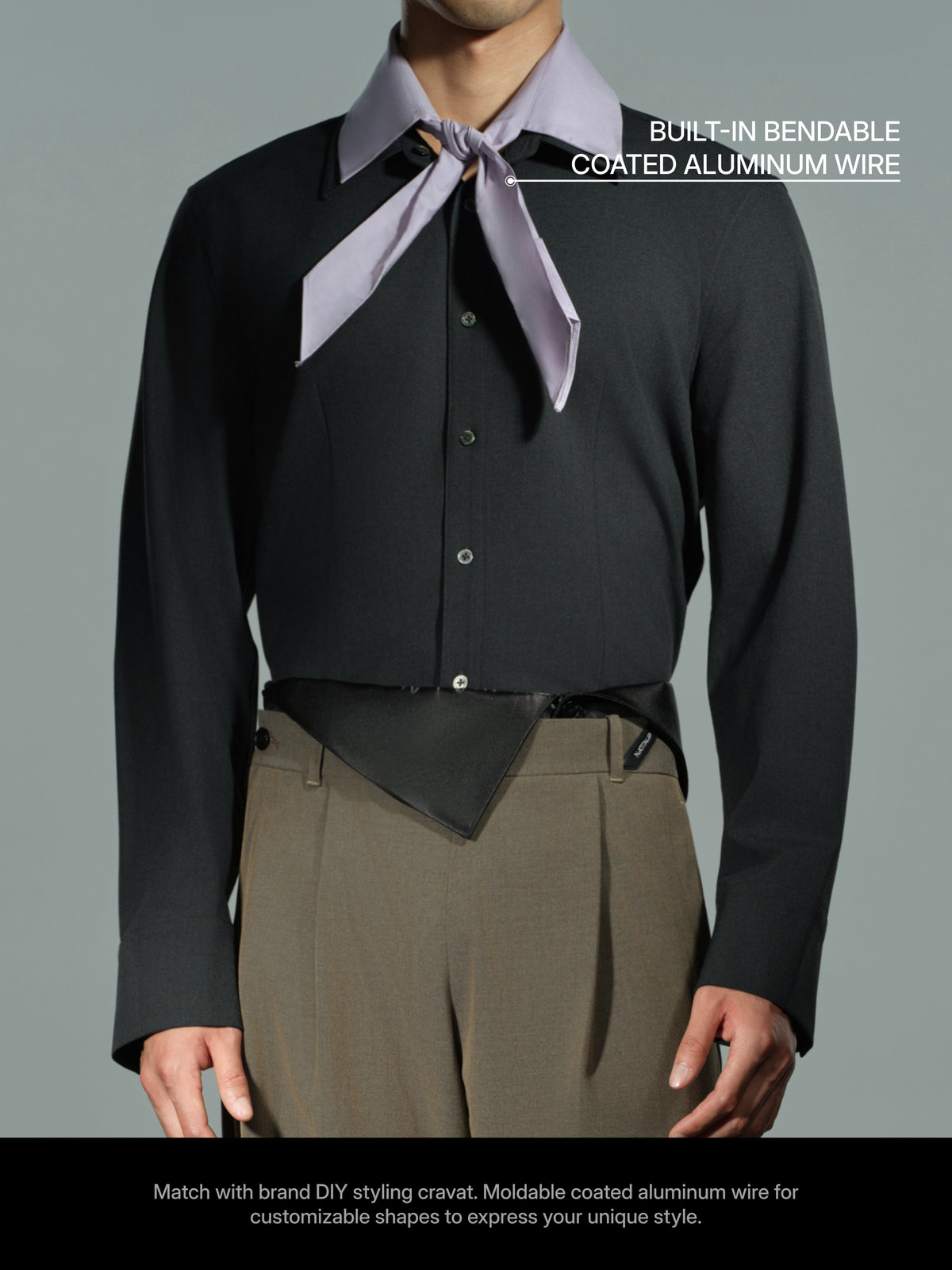 Detachable Collar Long Sleeve Shirt