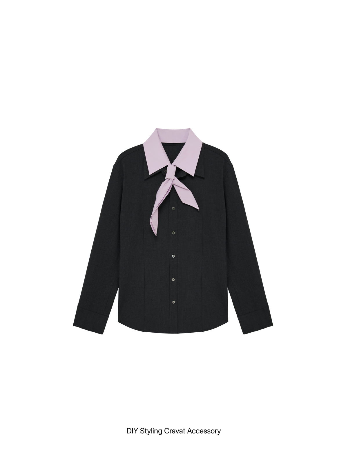 Detachable Collar Long Sleeve Shirt