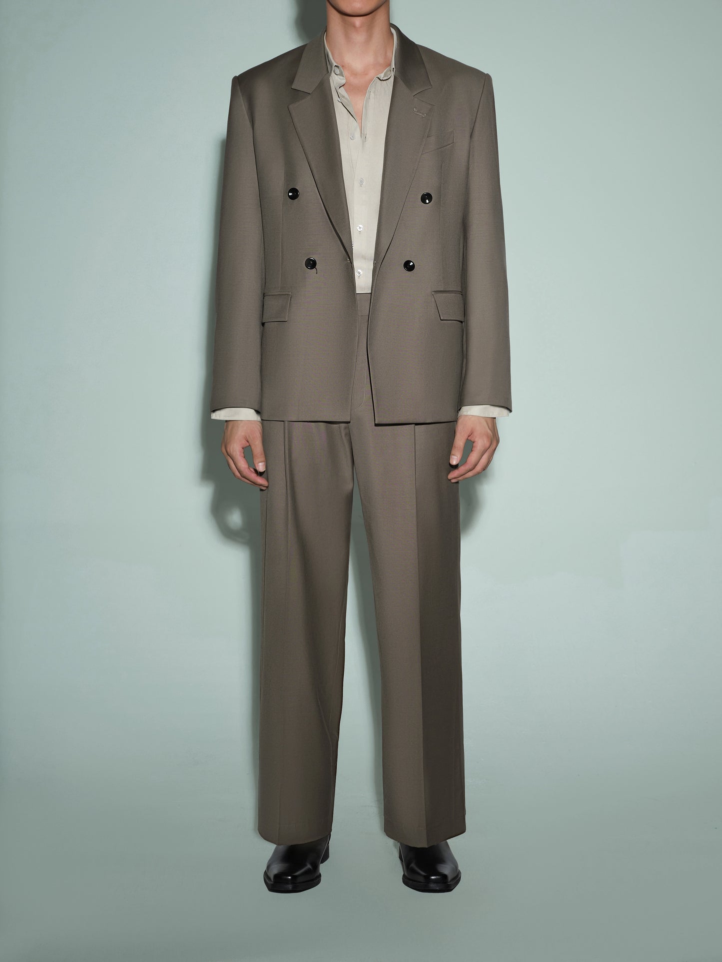 Wool Blazer with Detachable Lizard-Print Collar & Cuffs