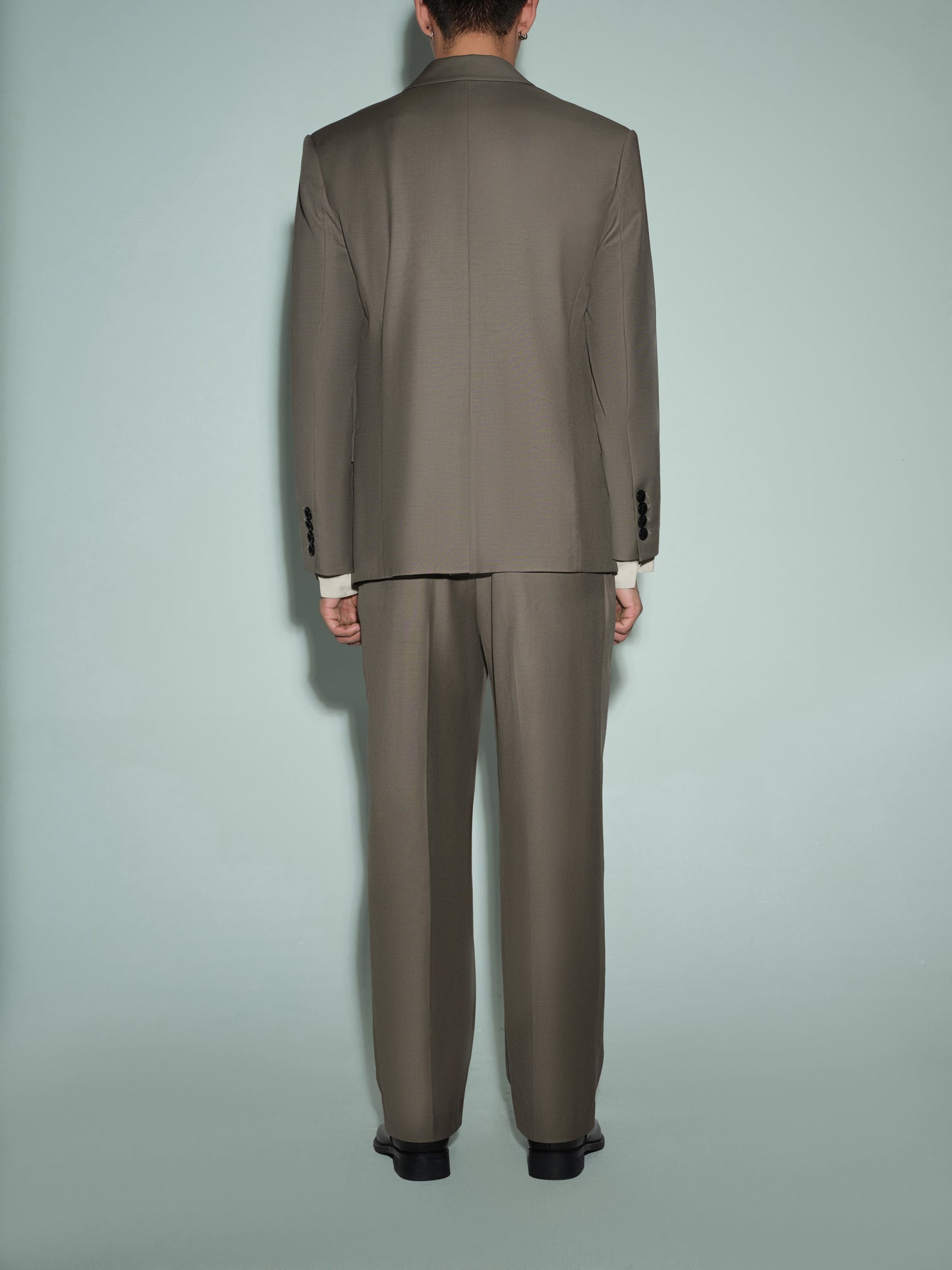 Wool Blazer with Detachable Lizard-Print Collar & Cuffs