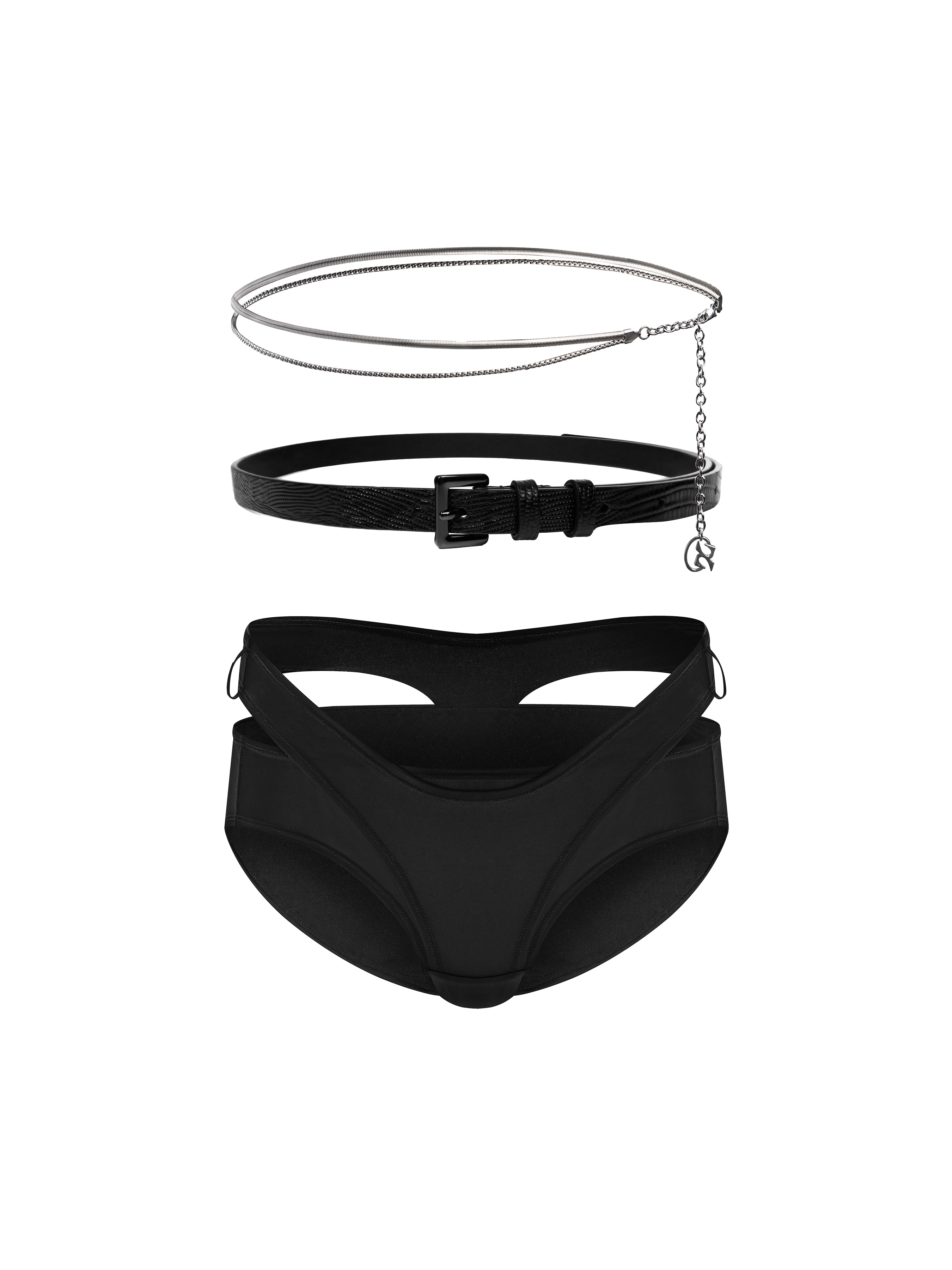 Exposable Brief & Snake Bone Chain & Belt