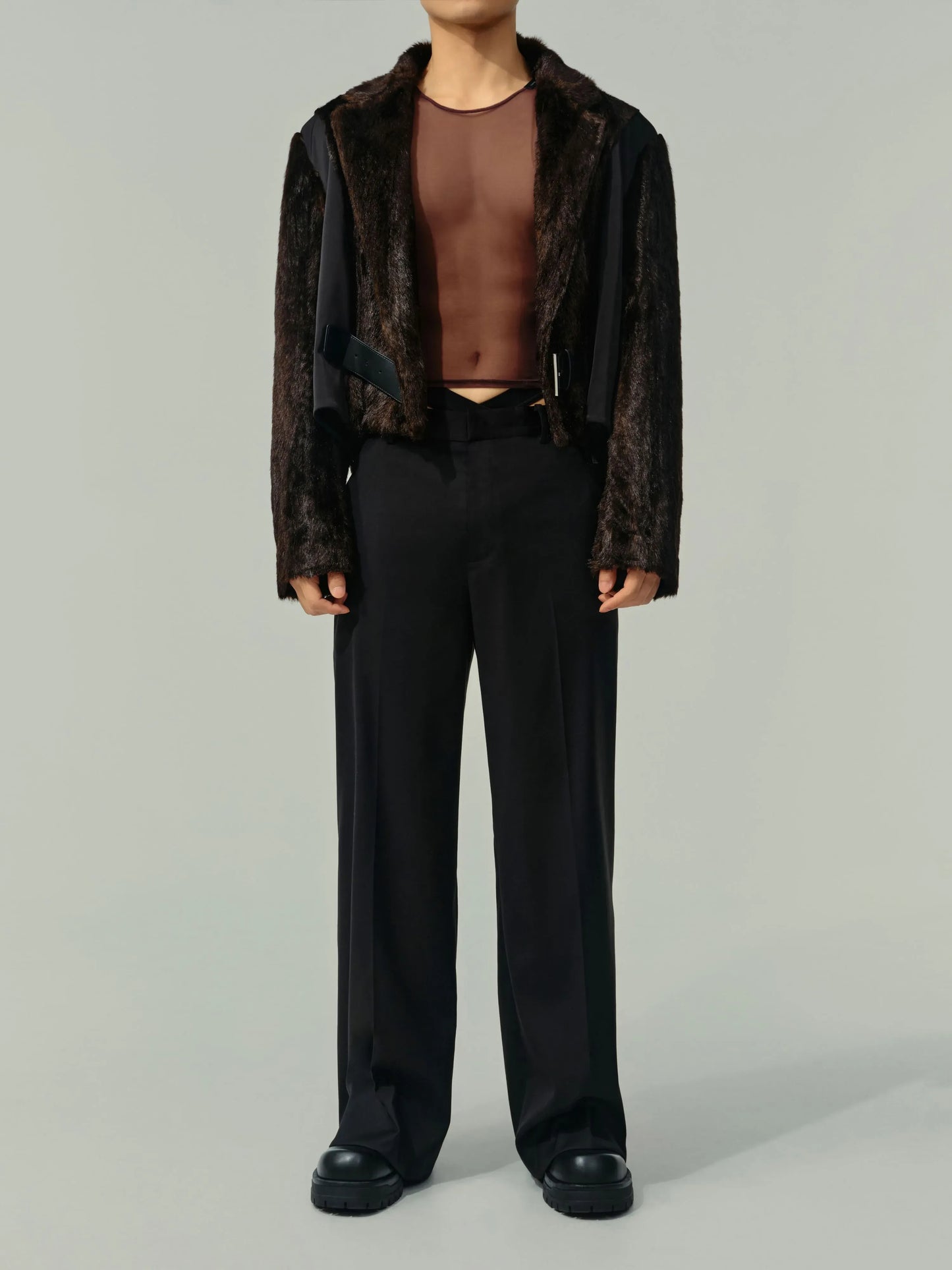 Faux Fur Cropped Coat