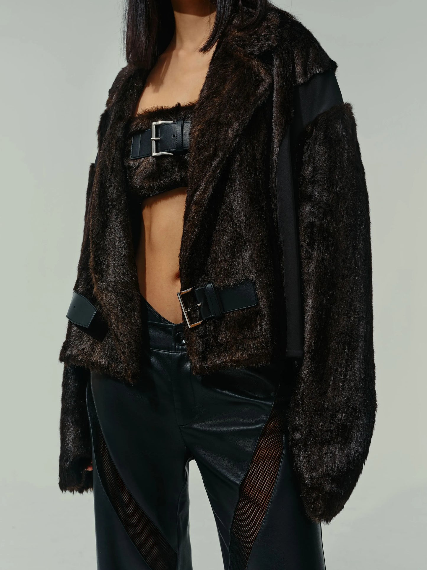 Faux Fur Cropped Coat