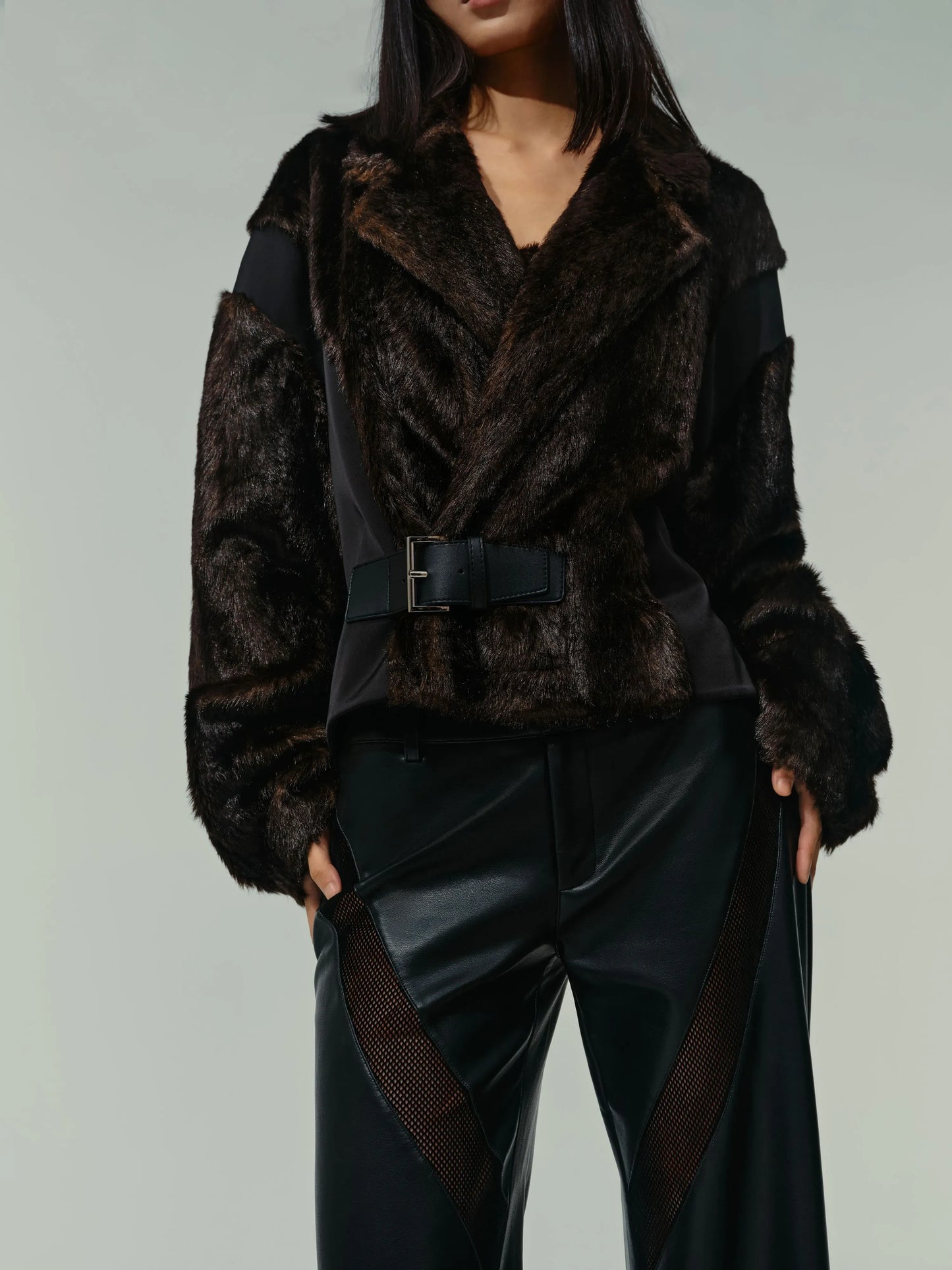 Faux Fur Cropped Coat