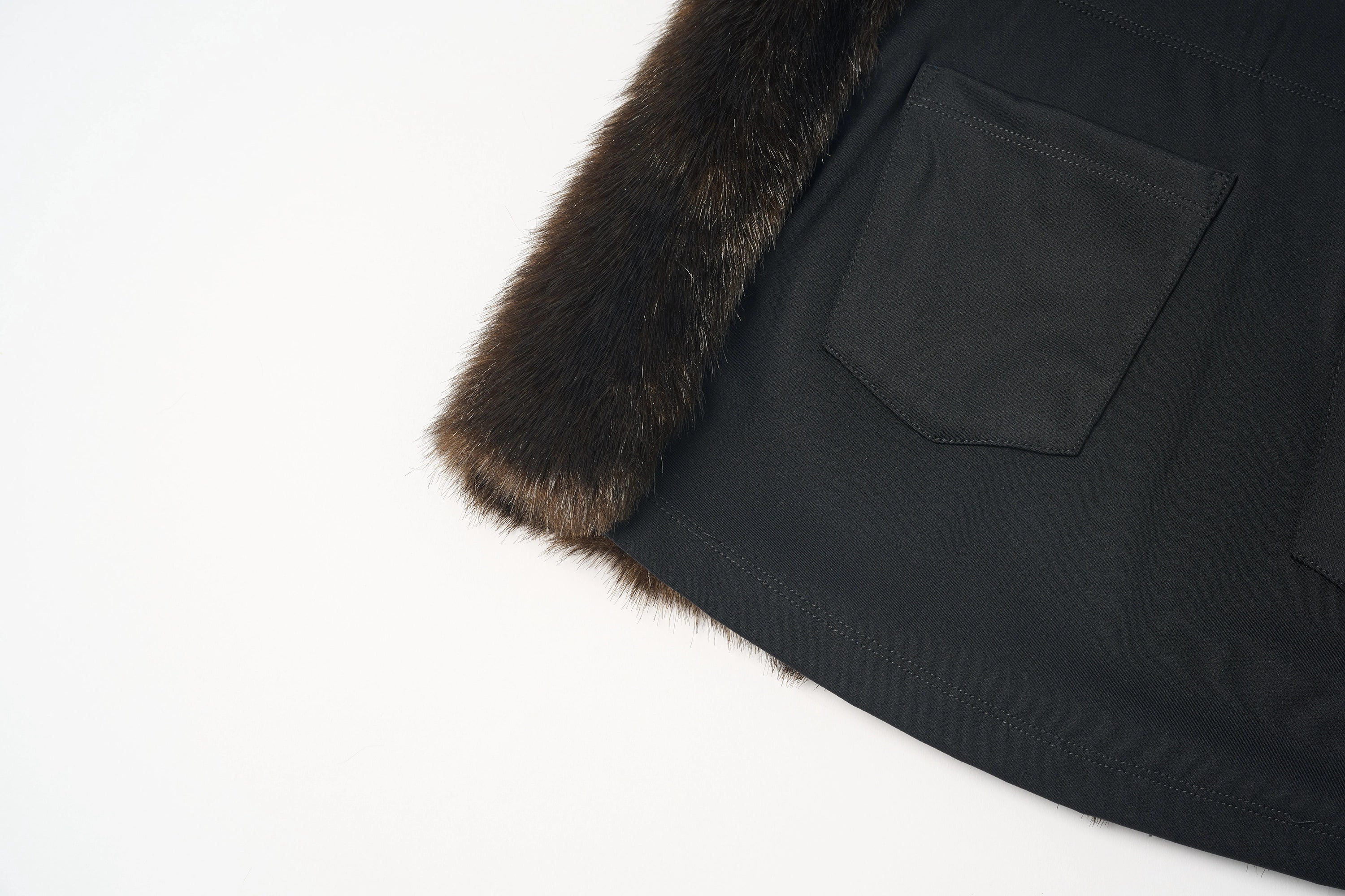 Faux Fur Mini Skirt & Double Buckle Belt Set