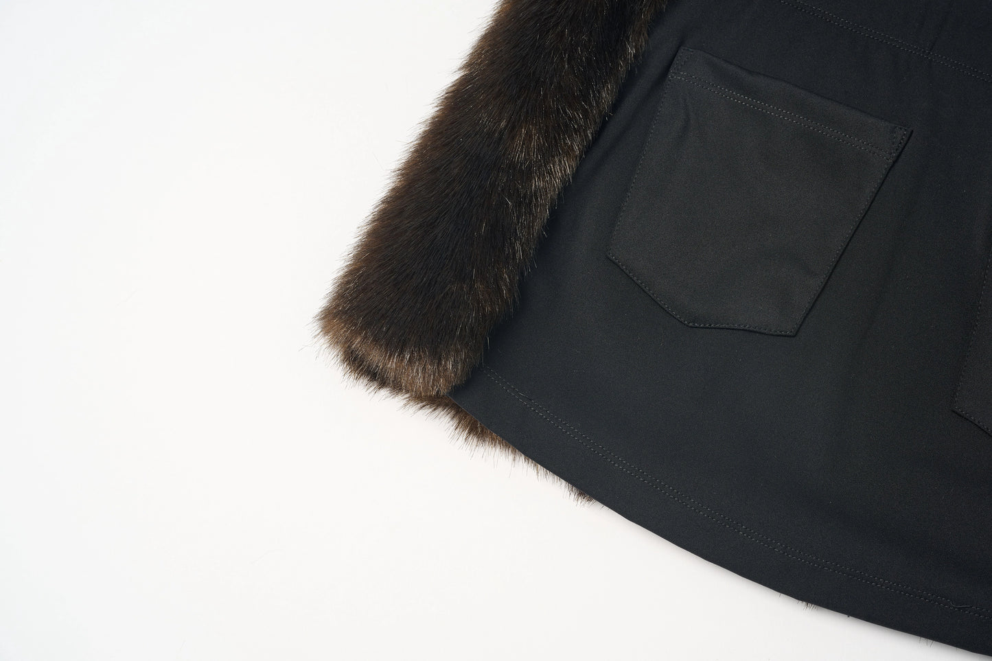 Faux Fur Mini Skirt & Double Buckle Belt Set