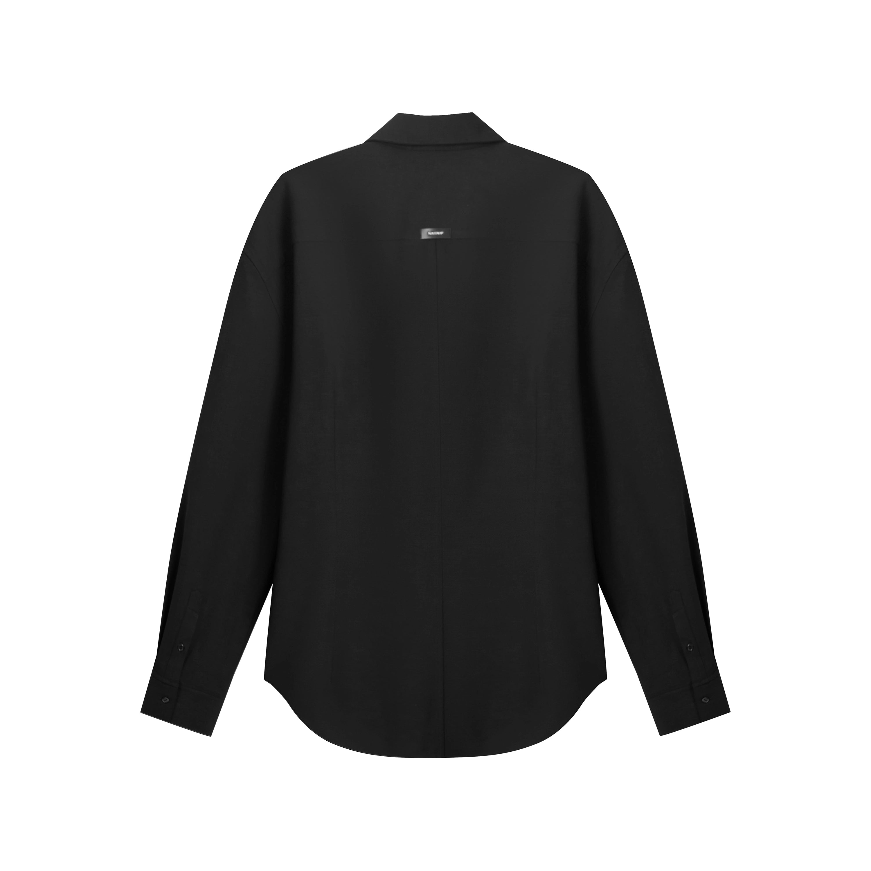 Faux Leather Shirt with Collar