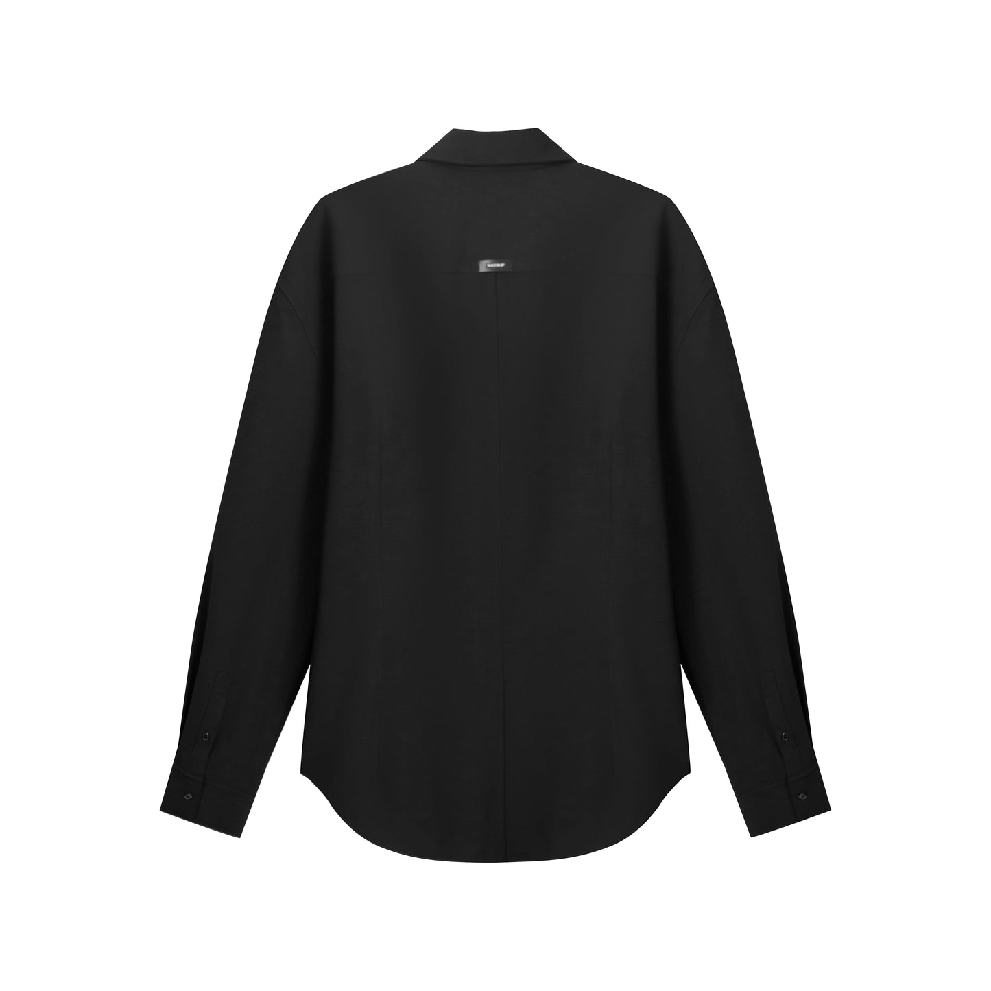 Faux Leather Shirt with Collar