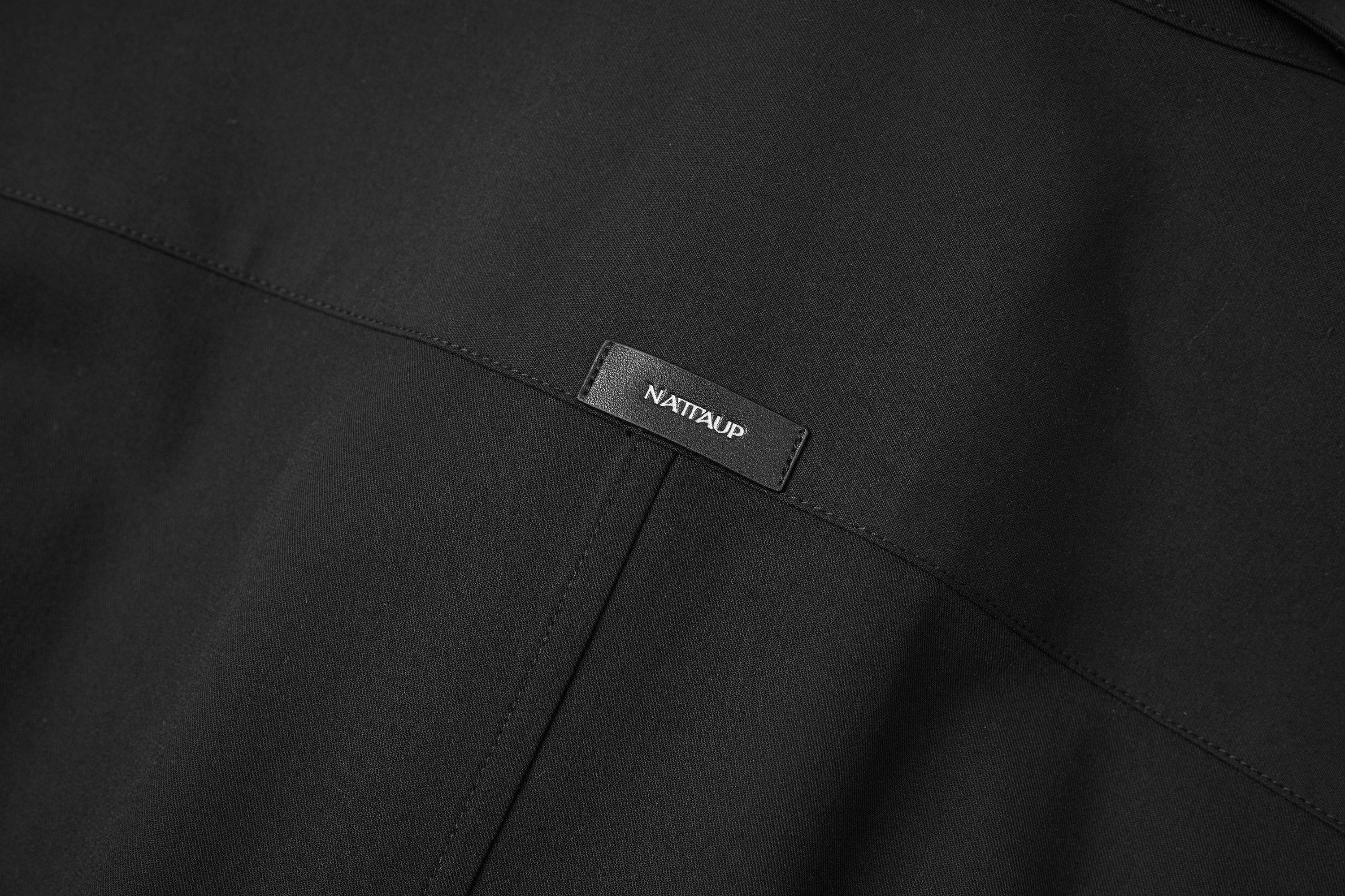 Faux Leather Shirt with Collar