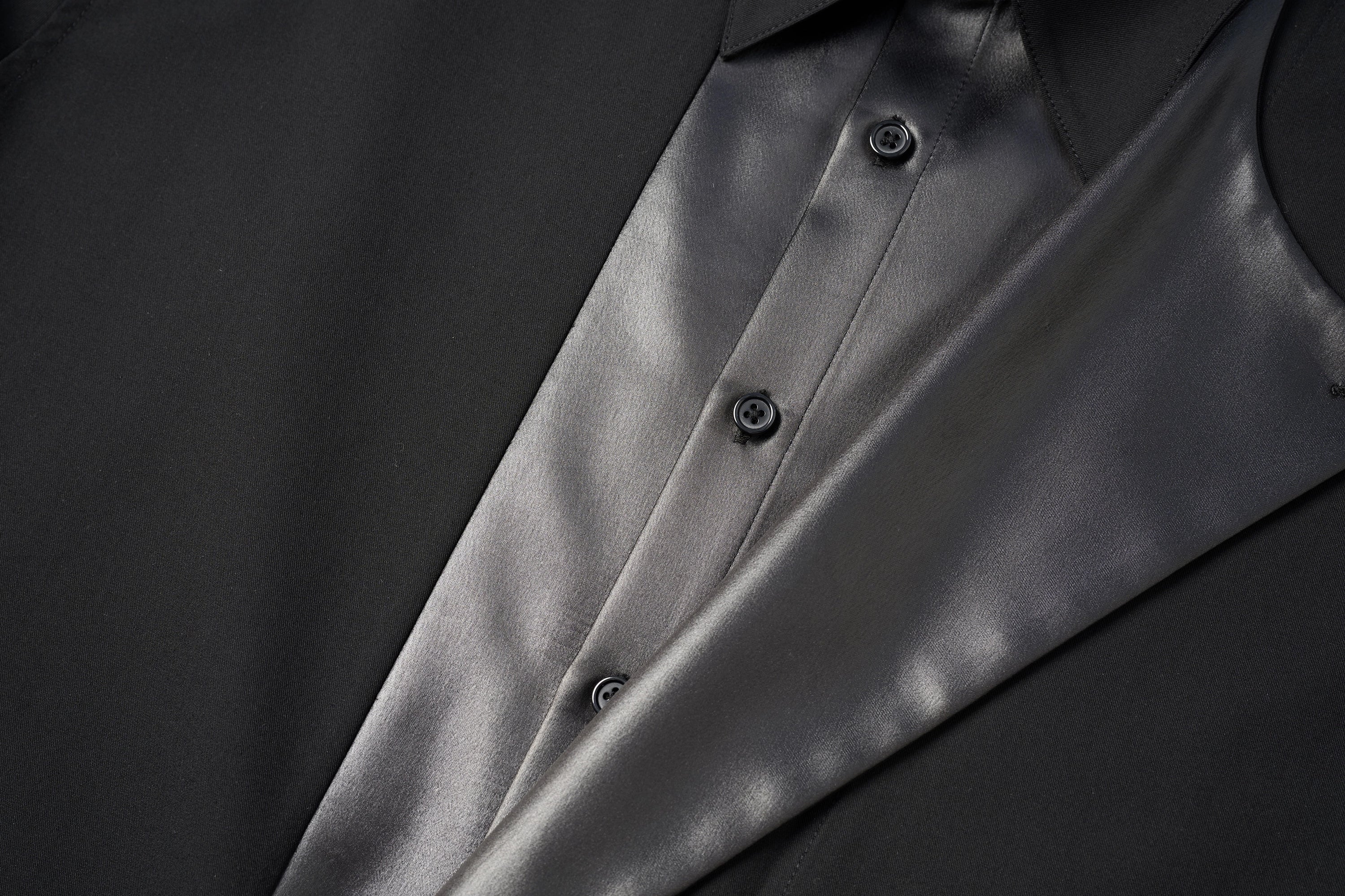 Faux Leather Shirt with Collar