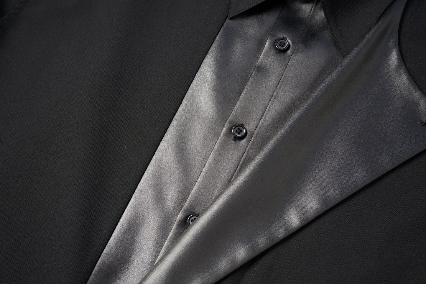 Faux Leather Shirt with Collar