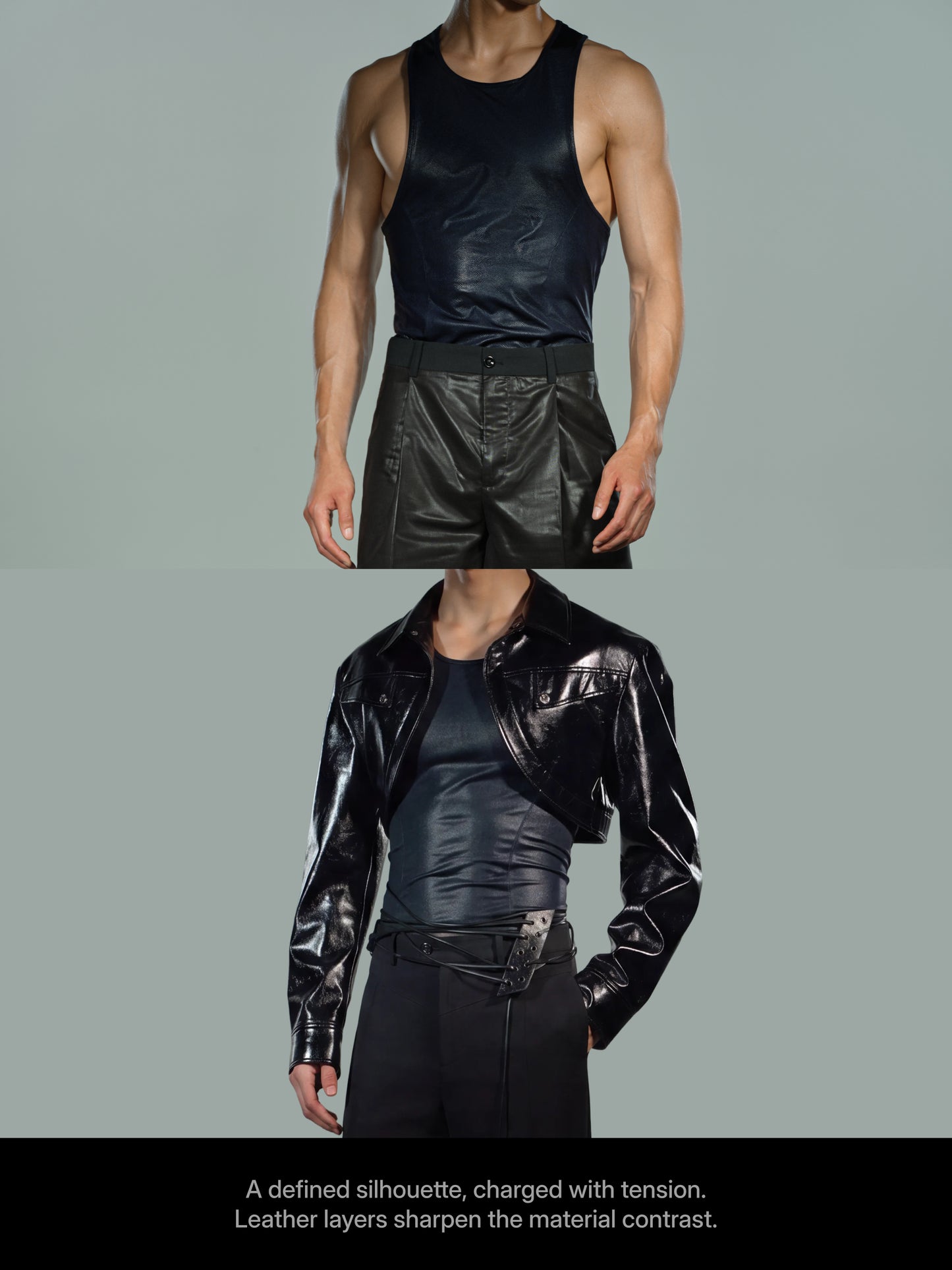 Faux Leather Stringer Vest