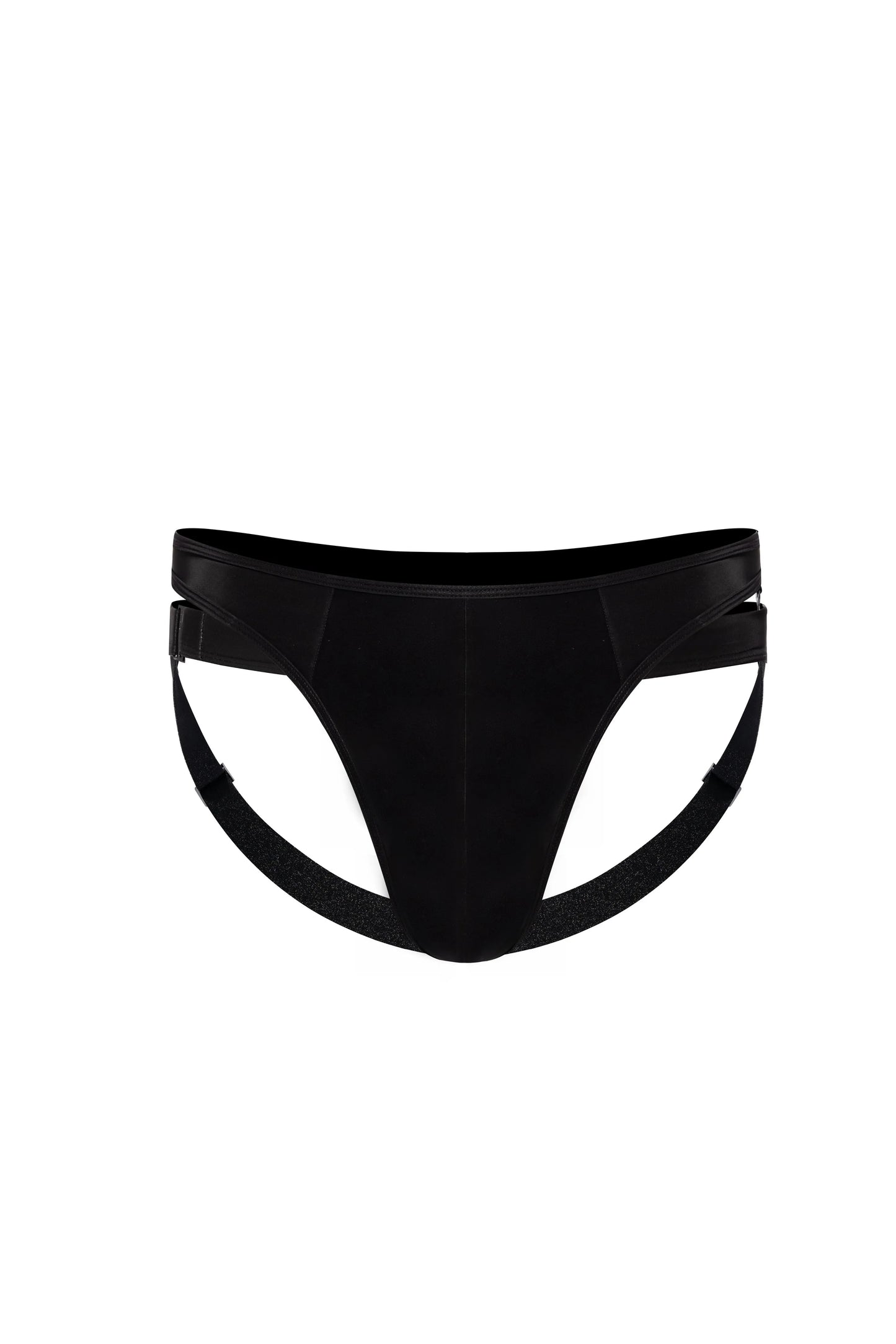 Faux Leather Thong & 9-Hook Jockstrap