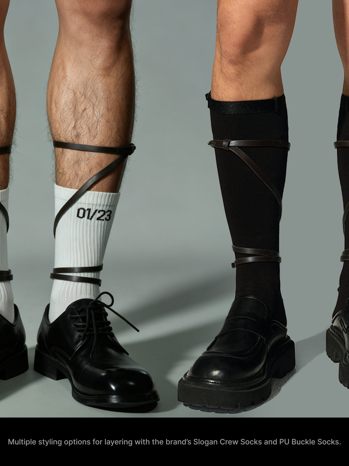 Faux Leather Wrap-Around Calf Strap Accessory