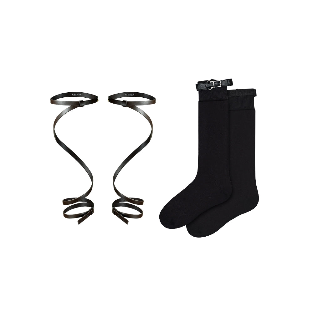 Faux Leather Wrap-Around Calf Strap Accessory