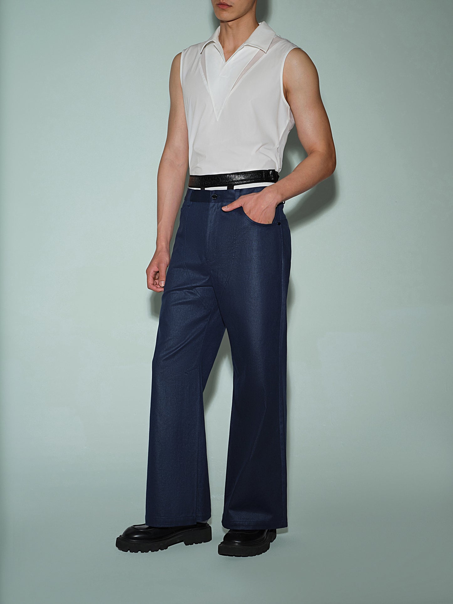 Flared Hem Casual Trouser