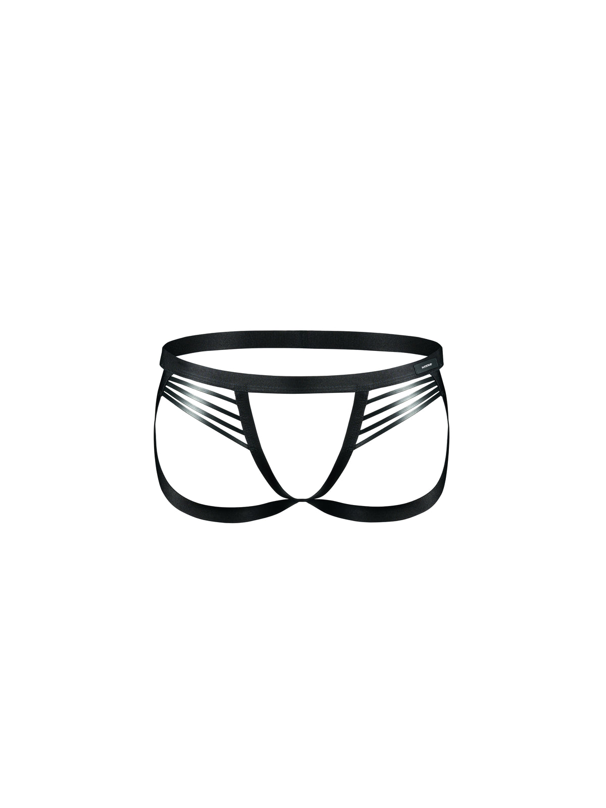 Glossy Faux Leather Side Cord Double Thong Harness Accessory