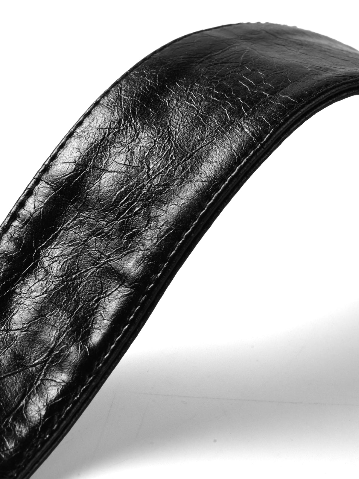 Glossy Faux Leather Side Waist Strap Accessory & Twill Brief Set