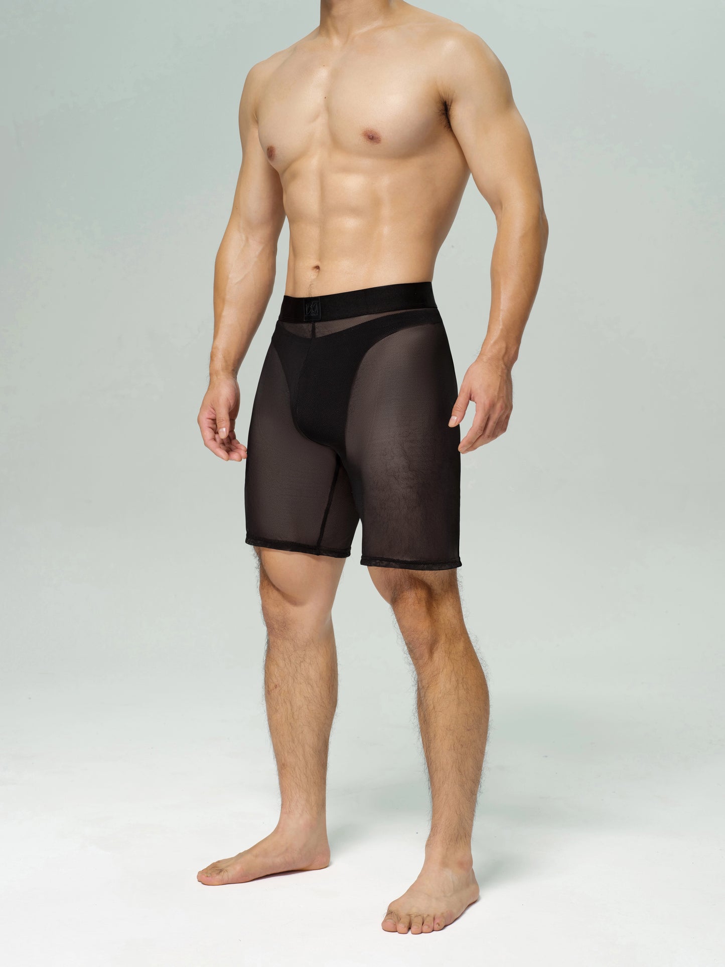 Glossy Sparkle Fitted Shorts & Mesh Shorts